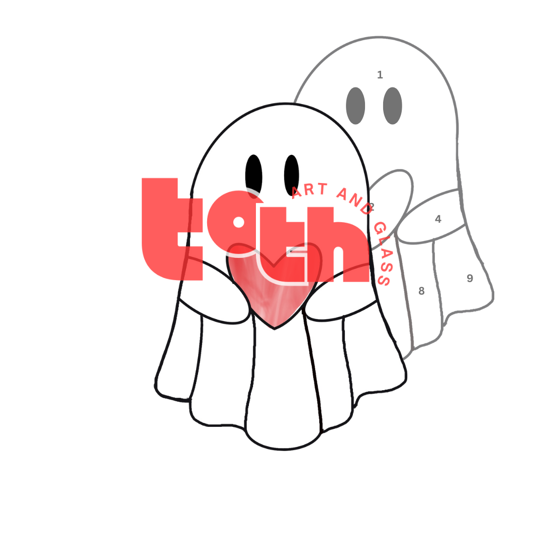 Ghost Heart Stained Glass Pattern