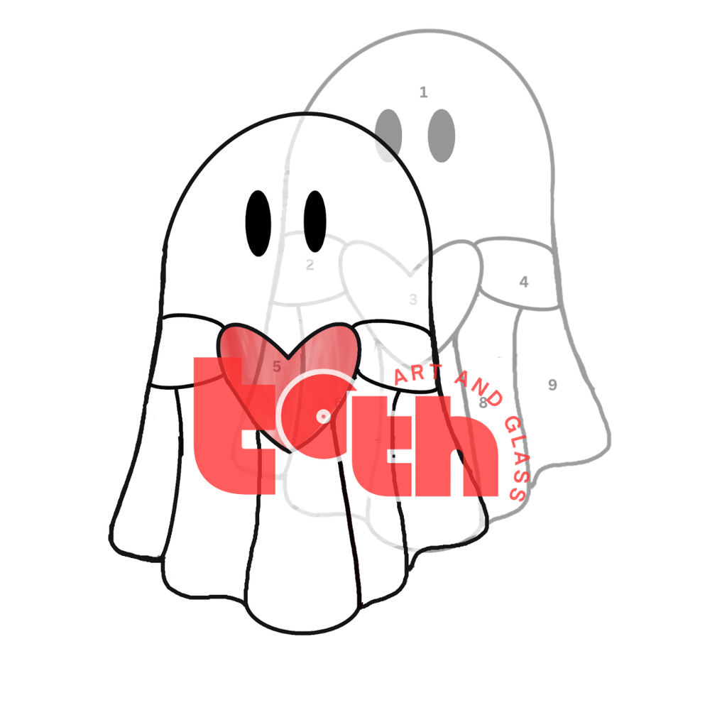 Ghost Heart Stained Glass Pattern