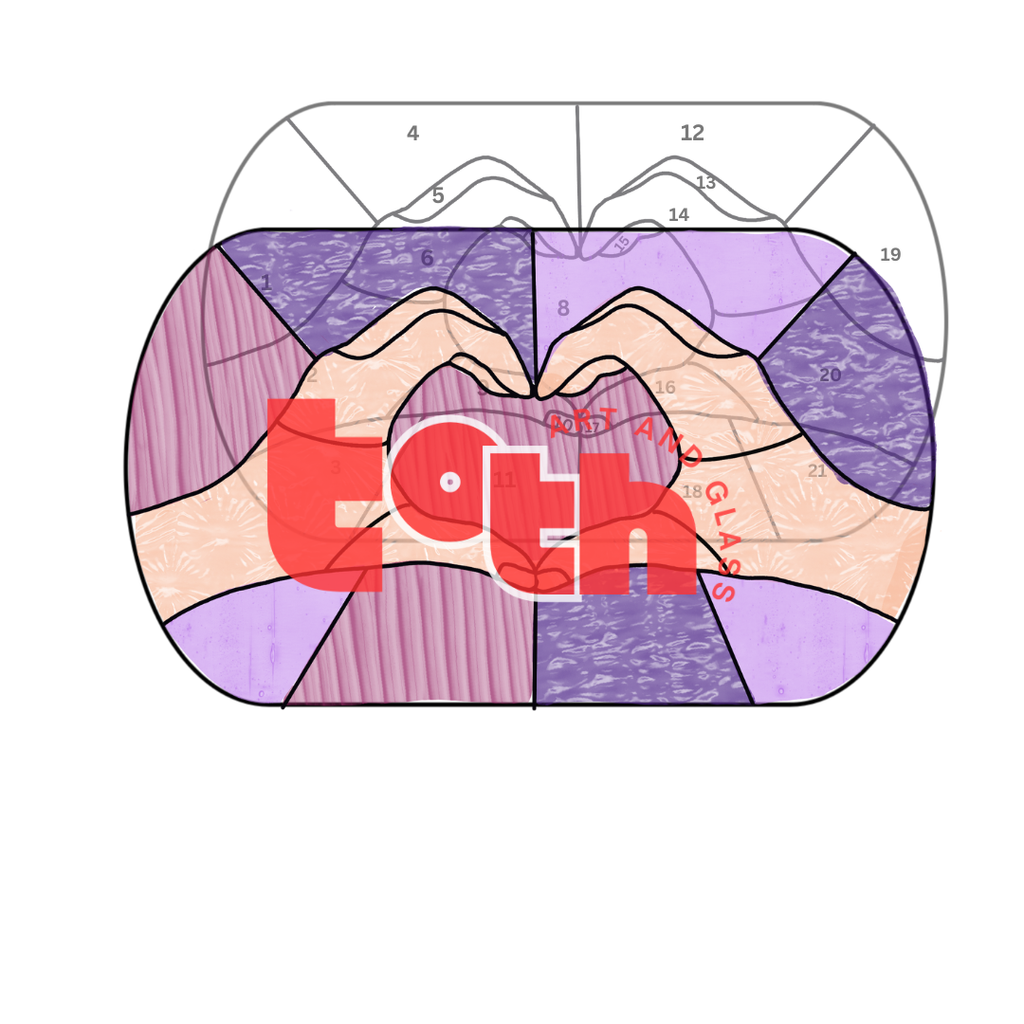 Hand Heart Stained Glass Pattern