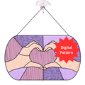 Hand Heart Stained Glass Pattern