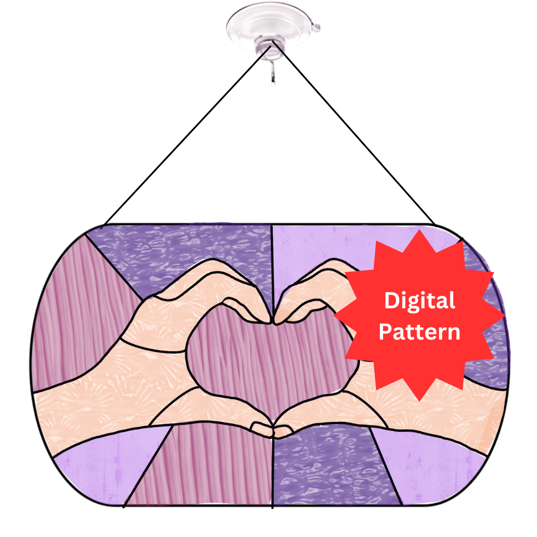 Hand Heart Stained Glass Pattern