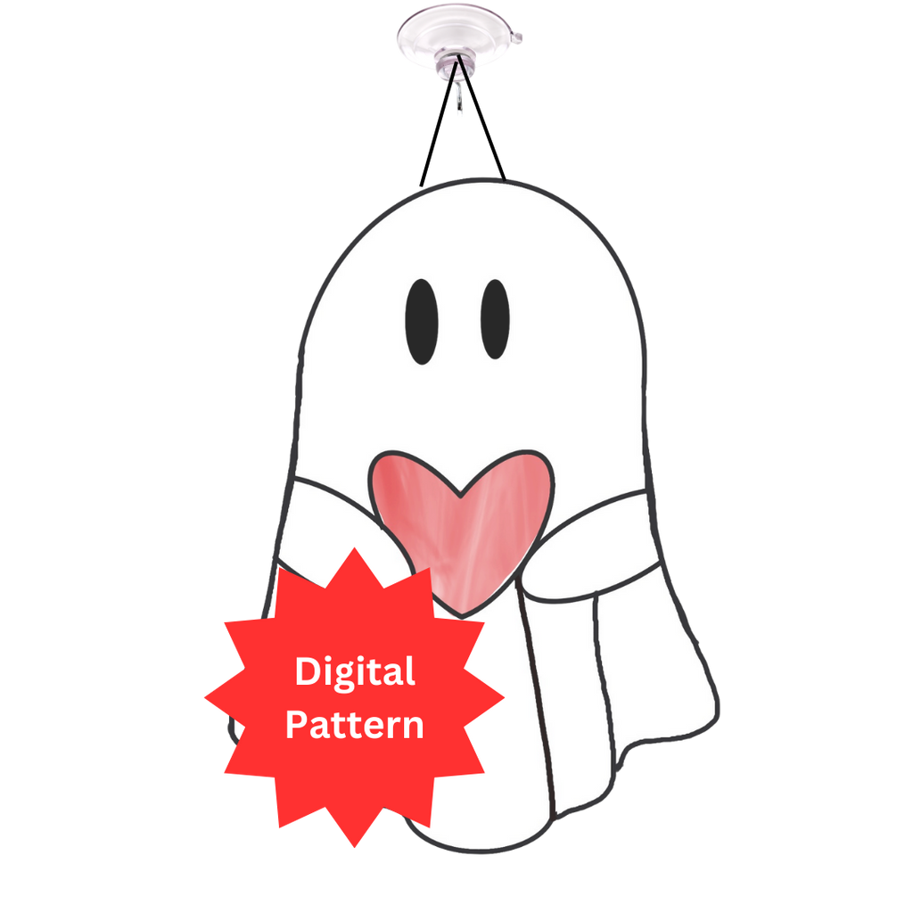 Ghost Heart Stained Glass Pattern