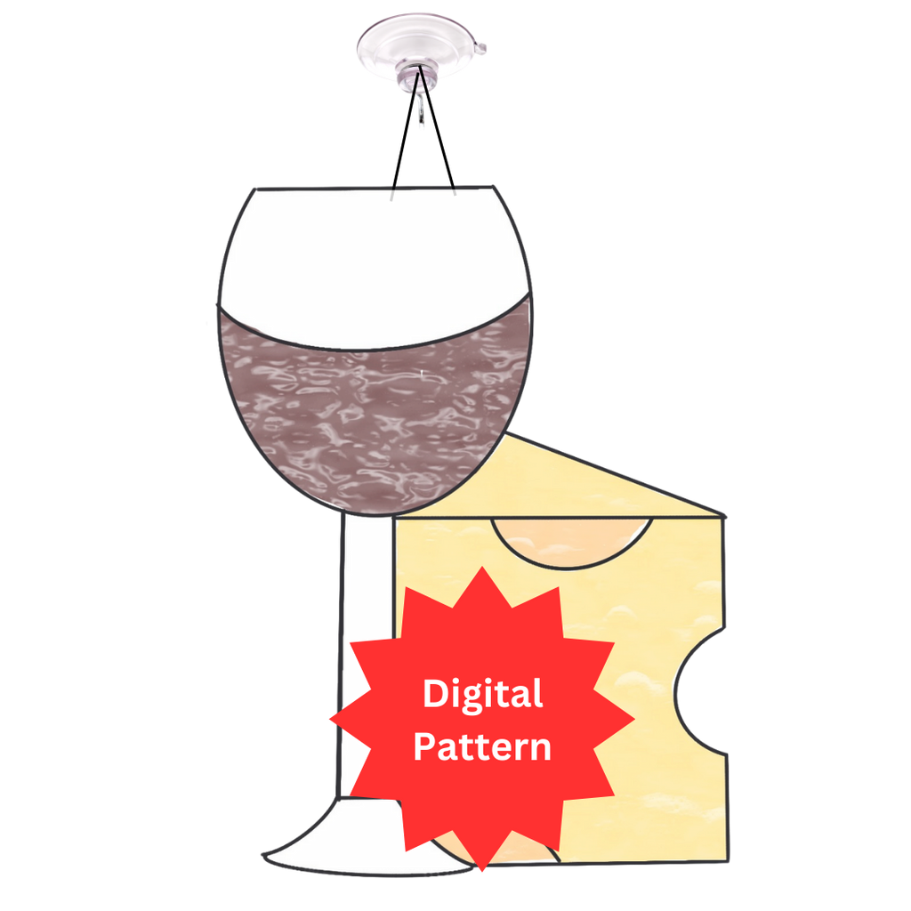 Wine and Cheese Stained Glass Pattern