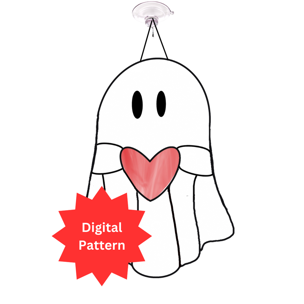 Ghost Heart Stained Glass Pattern
