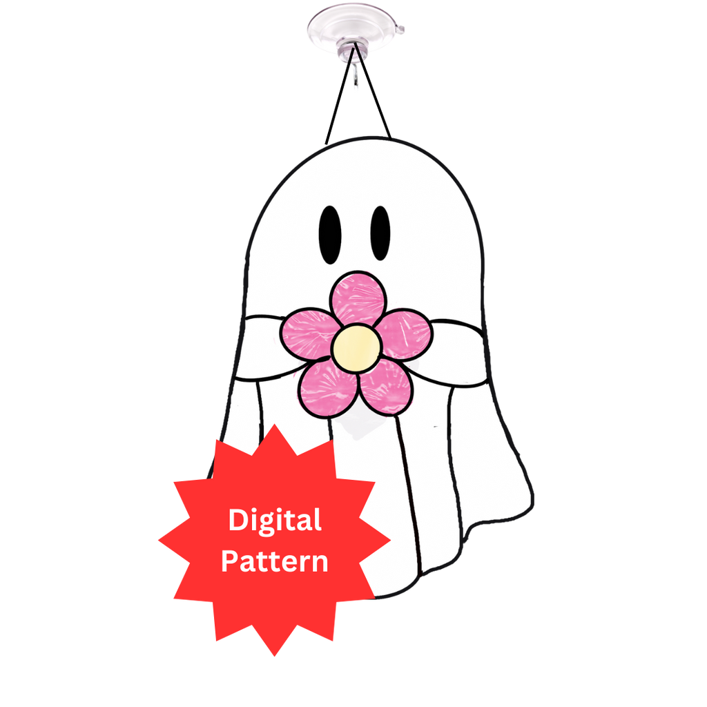 Ghost Flower Stained Glass Pattern