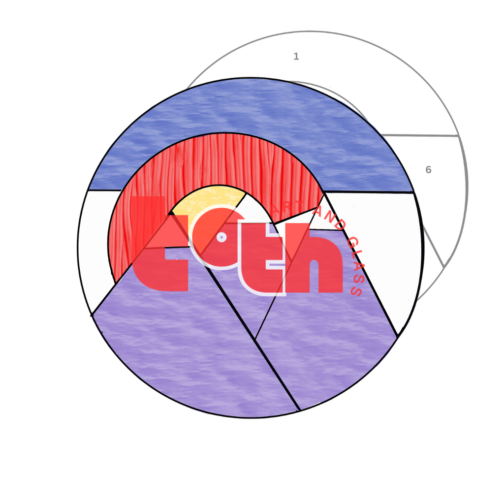 CO Mountains Stained Glass Pattern