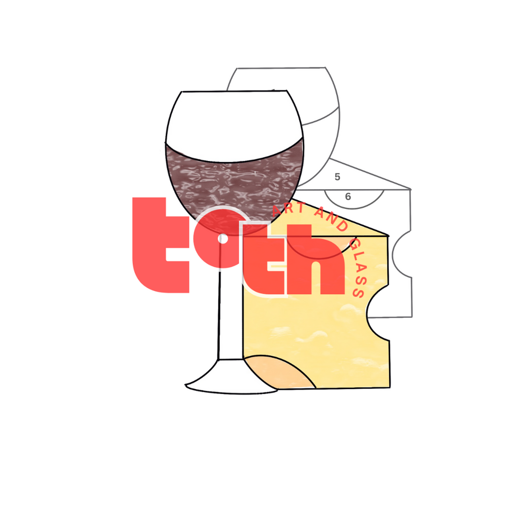 Wine and Cheese Stained Glass Pattern