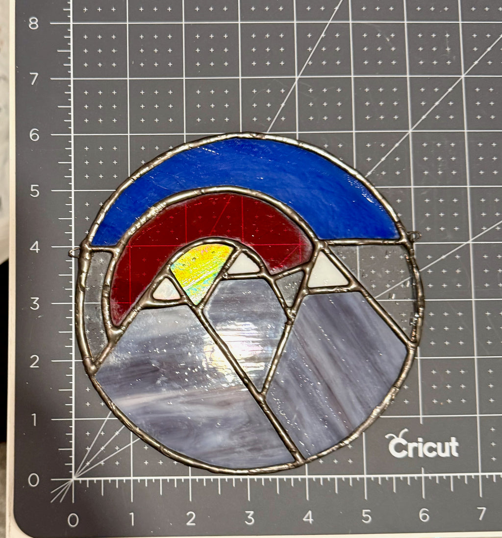 Colorado Mountains Stained Glass Suncatcher