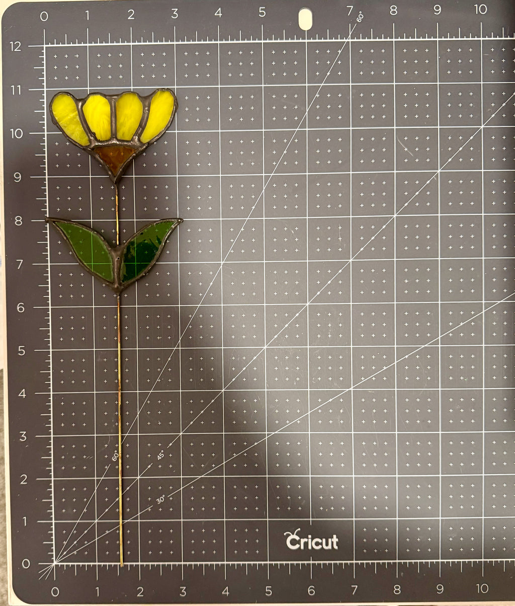 Flower Stained Glass Plant Stake