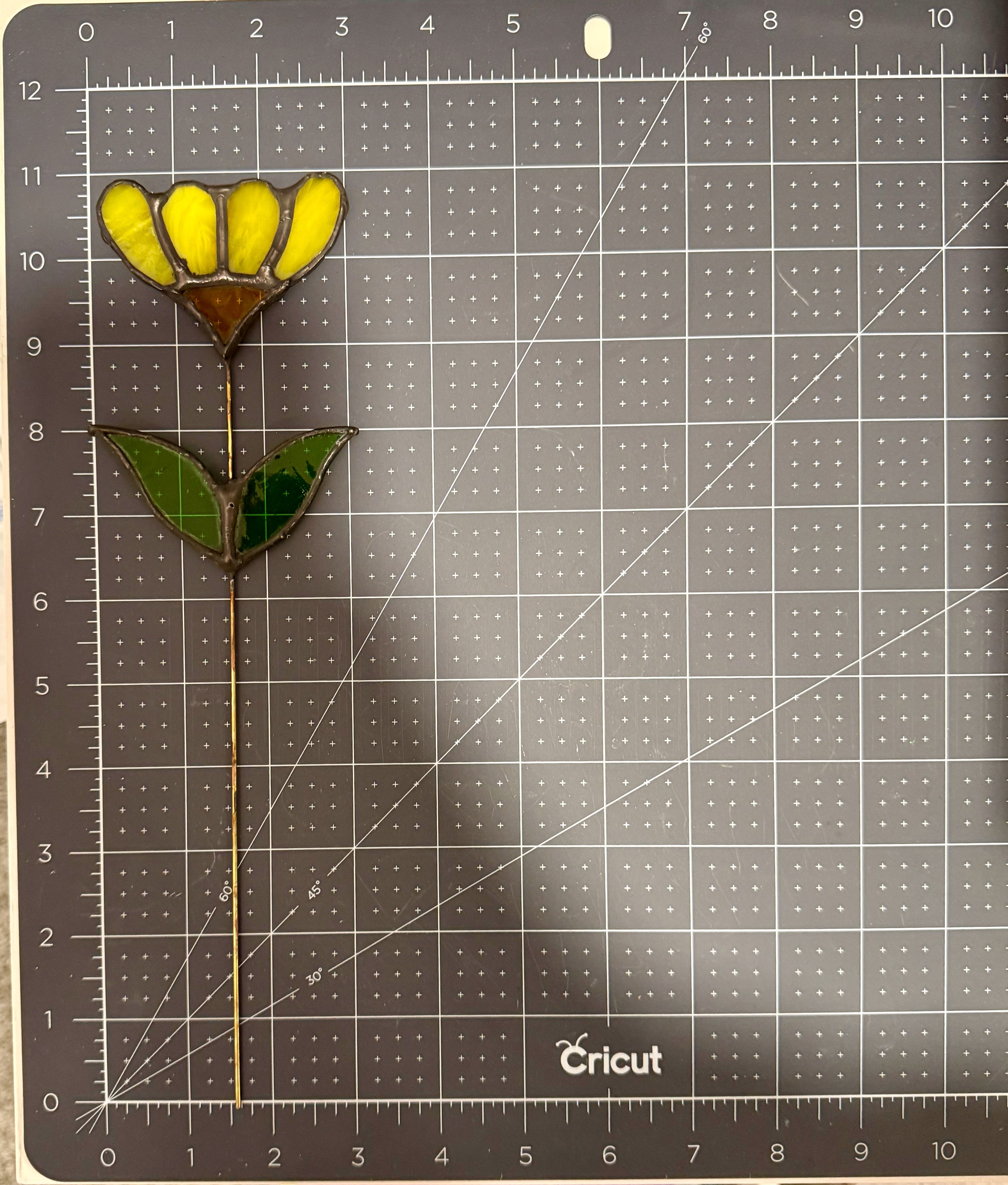 Flower Stained Glass Plant Stake