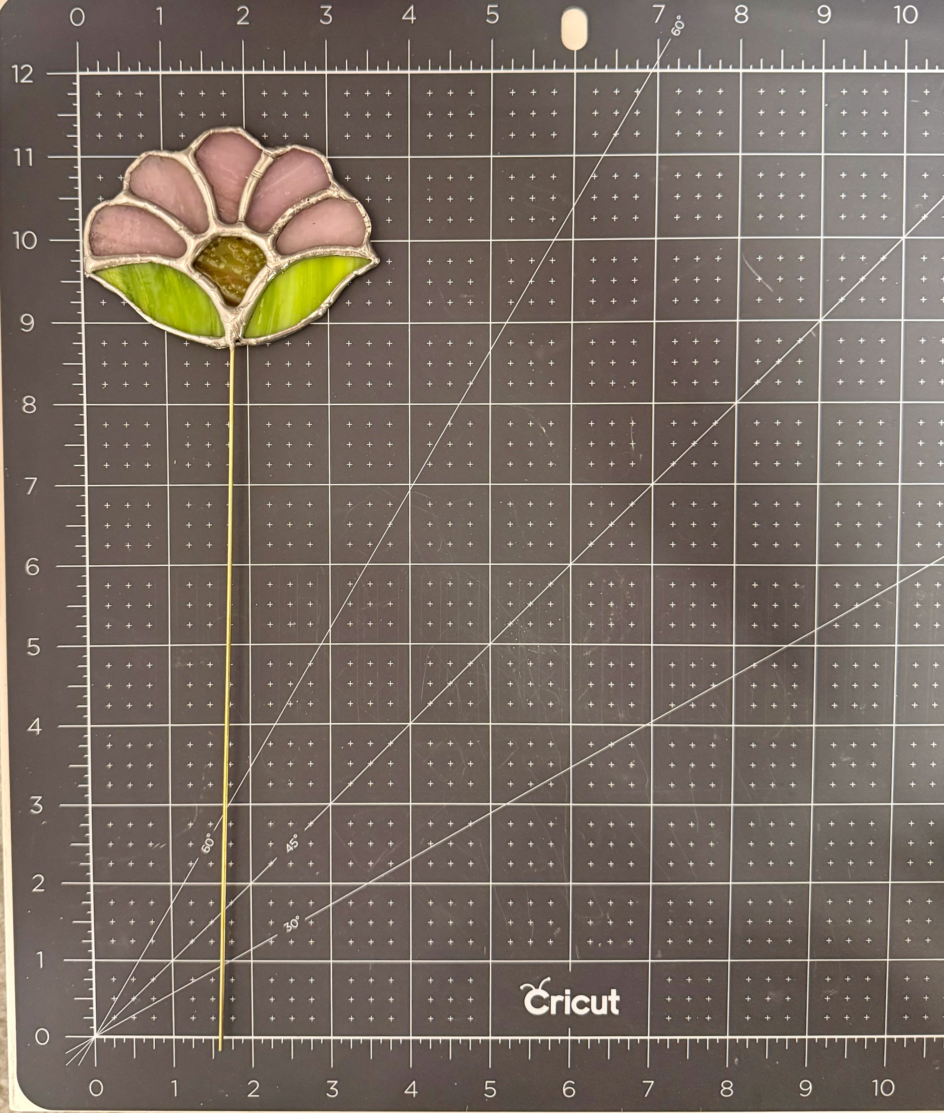 Flower Stained Glass Plant Stake
