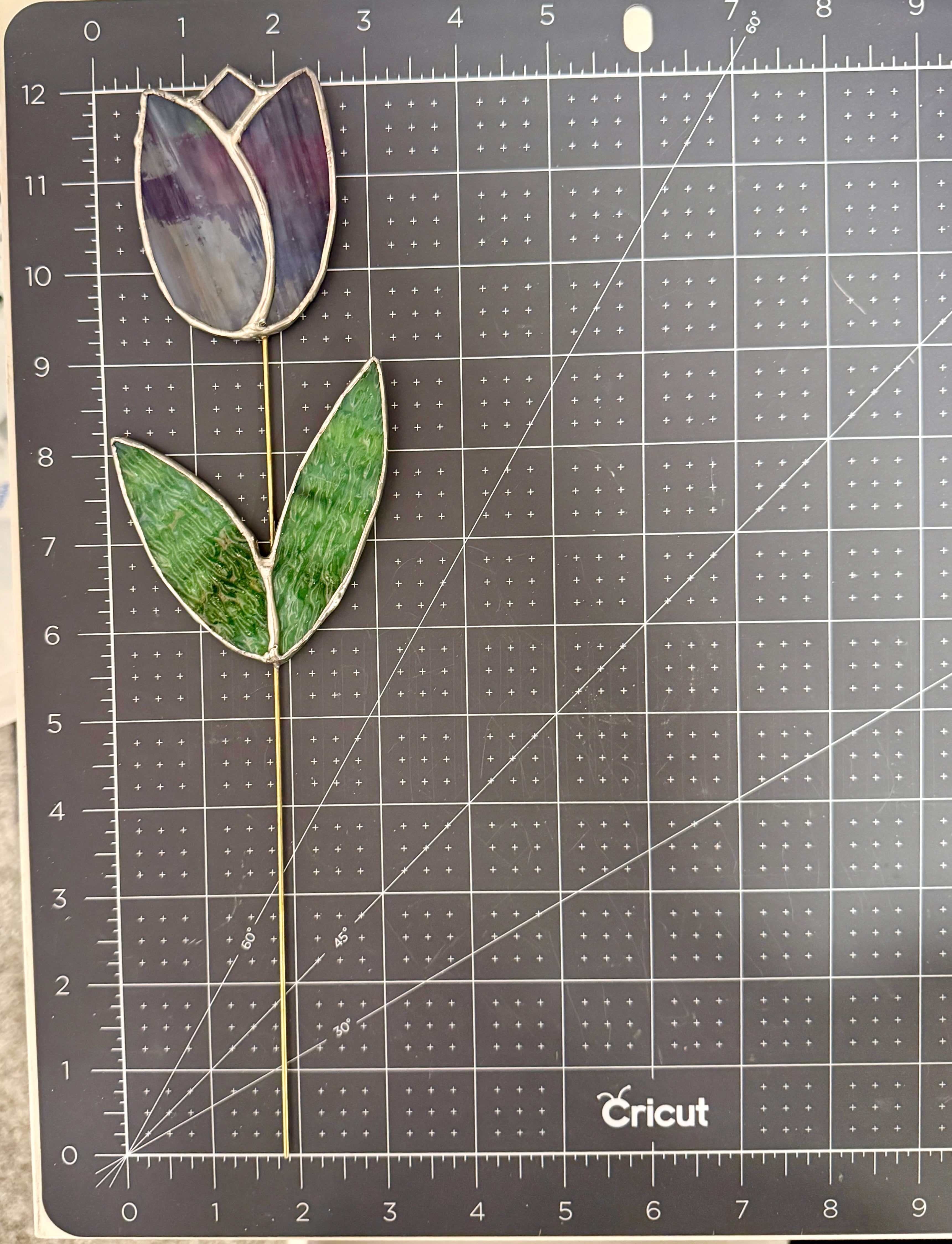 Flower Stained Glass Plant Stake