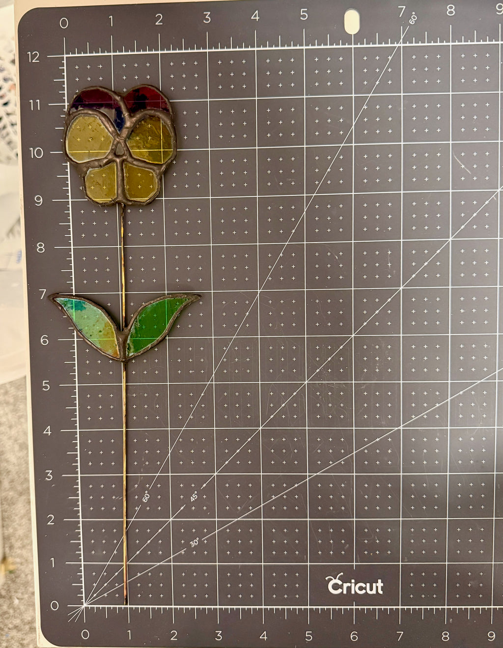 Flower Stained Glass Plant Stake