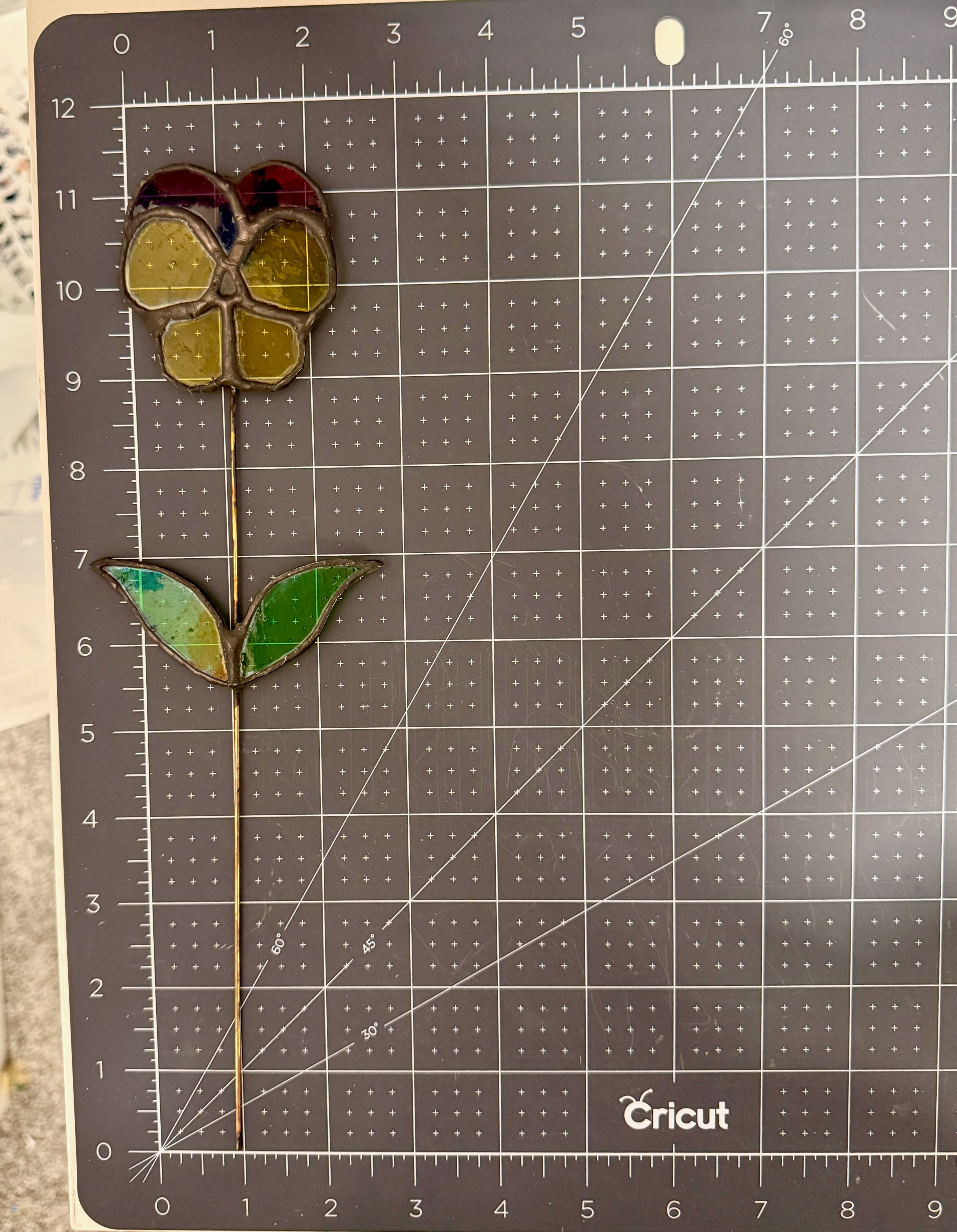 Flower Stained Glass Plant Stake