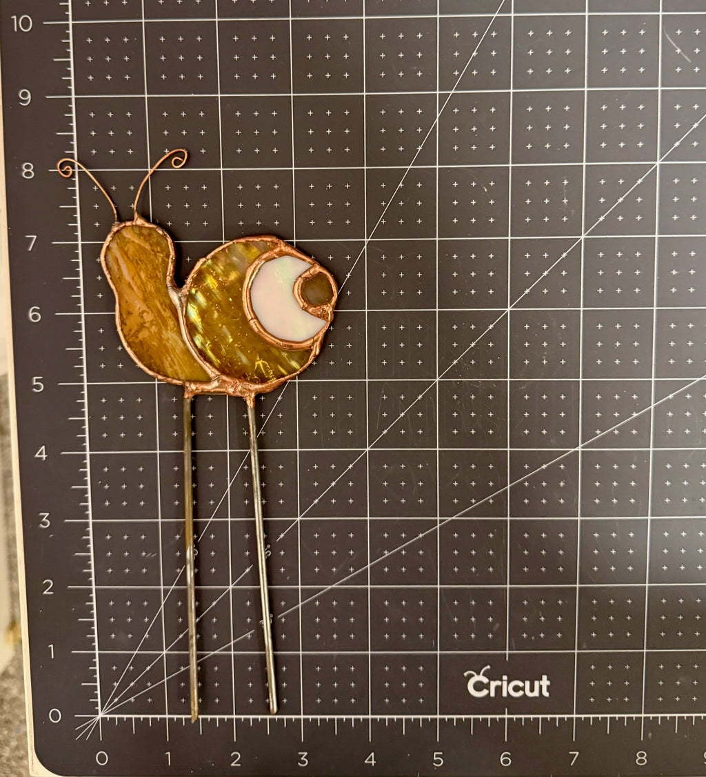 Snail Stained Glass Plant Stake