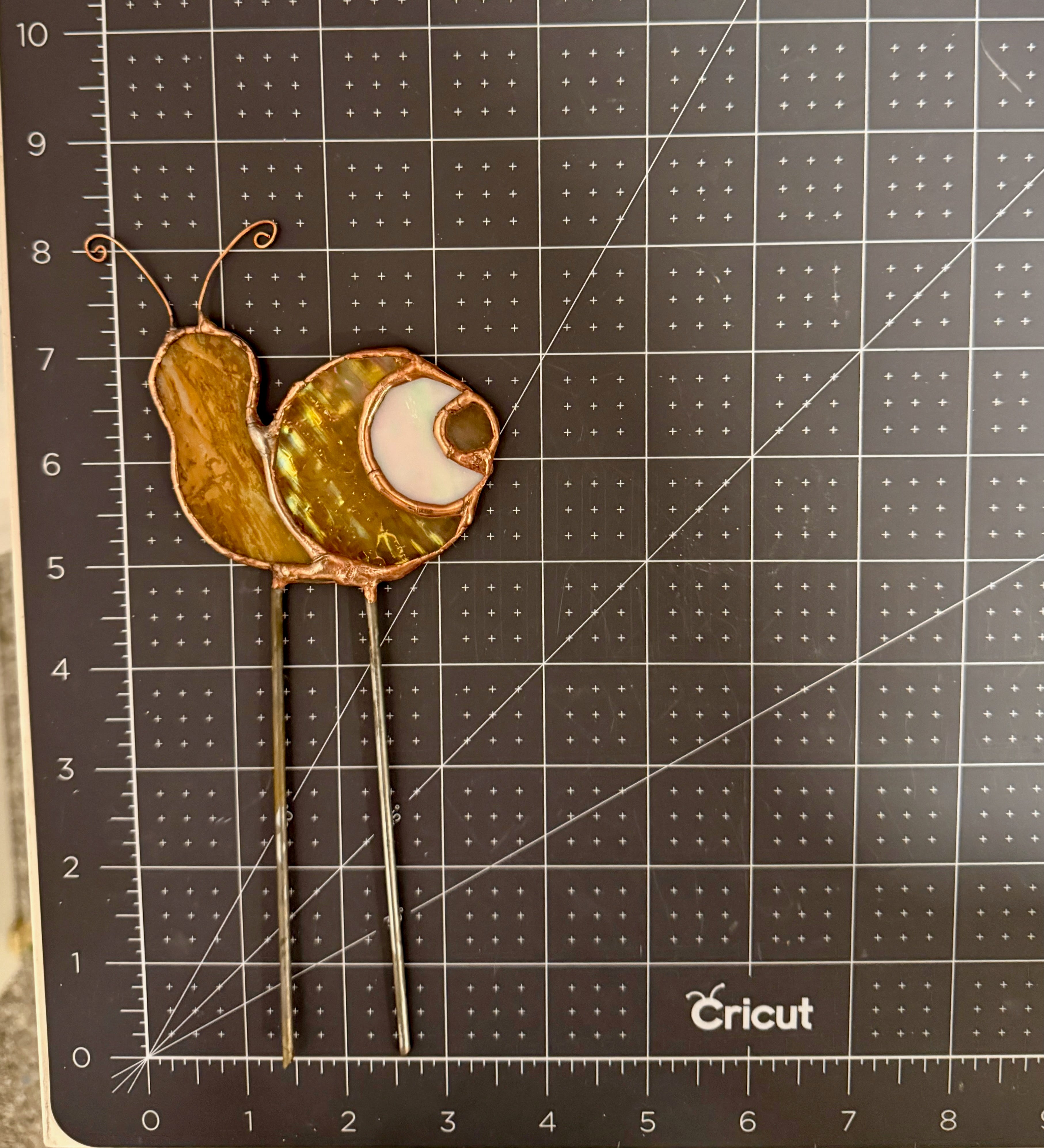Snail Stained Glass Plant Stake