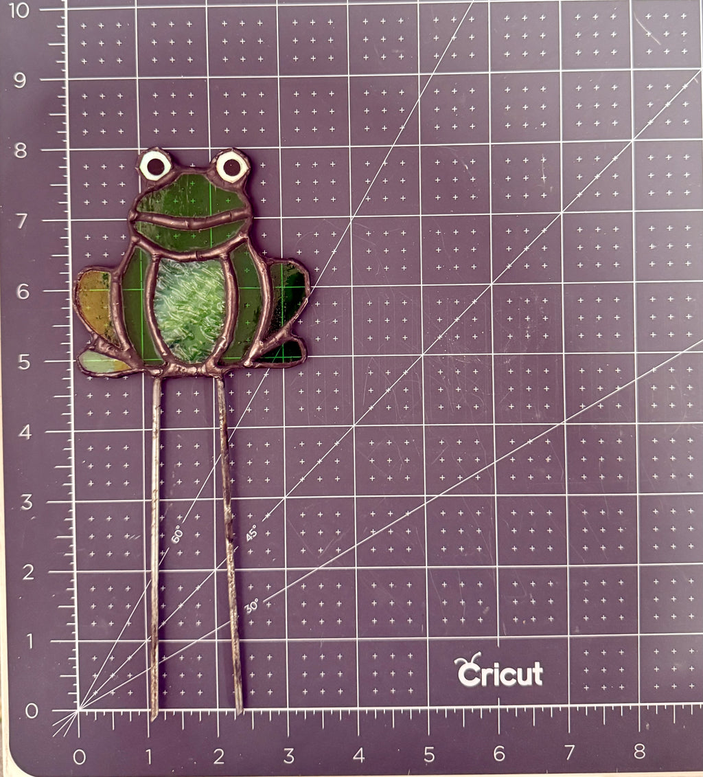 Frog Stained Glass Plant Stake