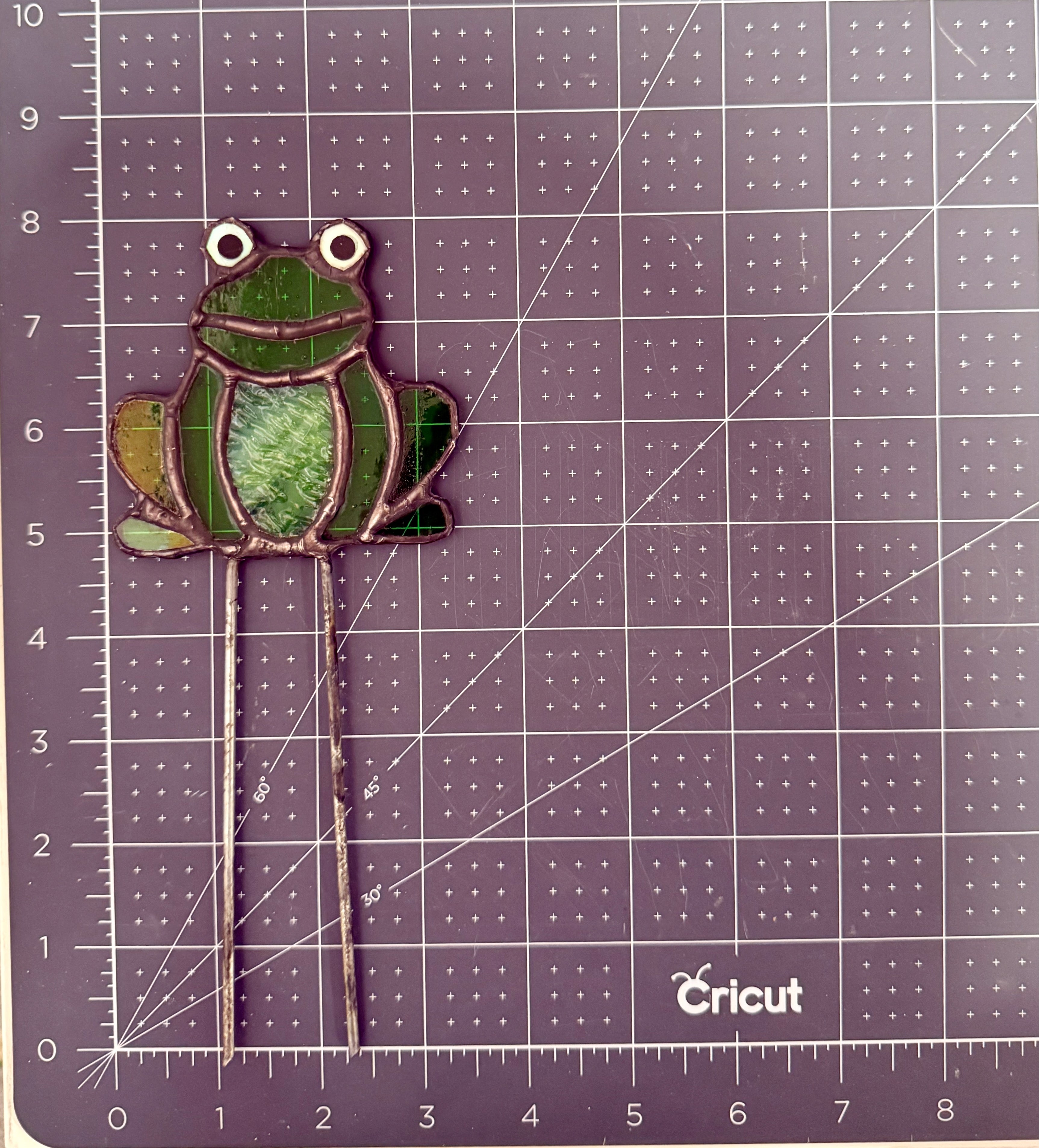 Frog Stained Glass Plant Stake