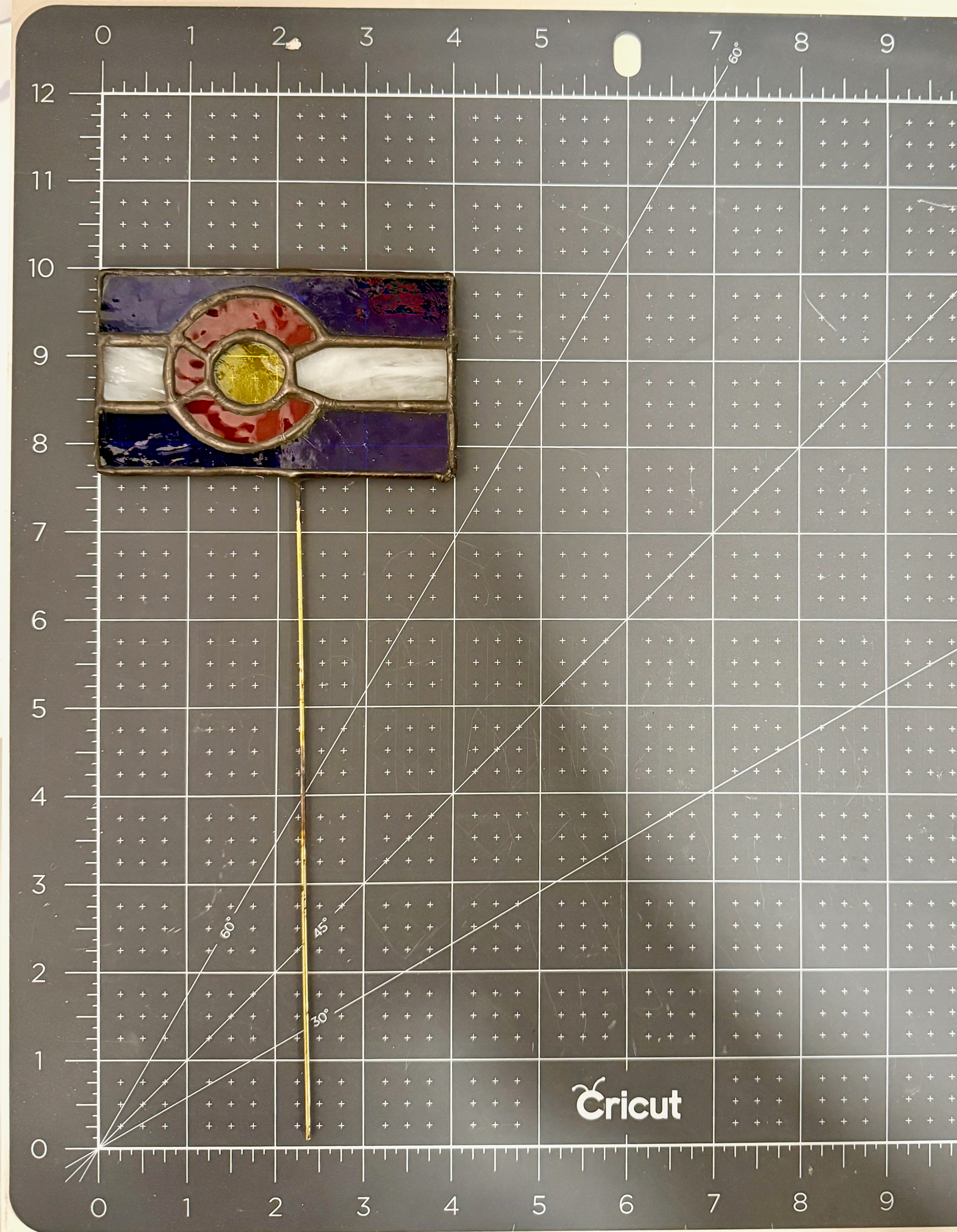 Colorado Flag Stained Glass Plant Stake