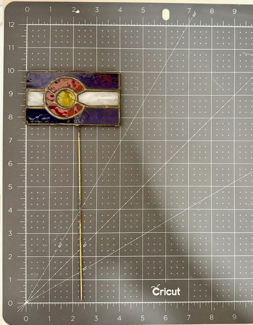Colorado Flag Stained Glass Plant Stake
