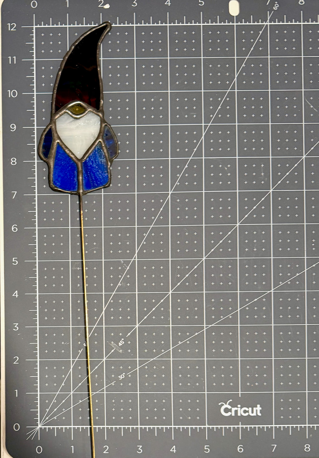 Gnome Stained Glass Plant Stake