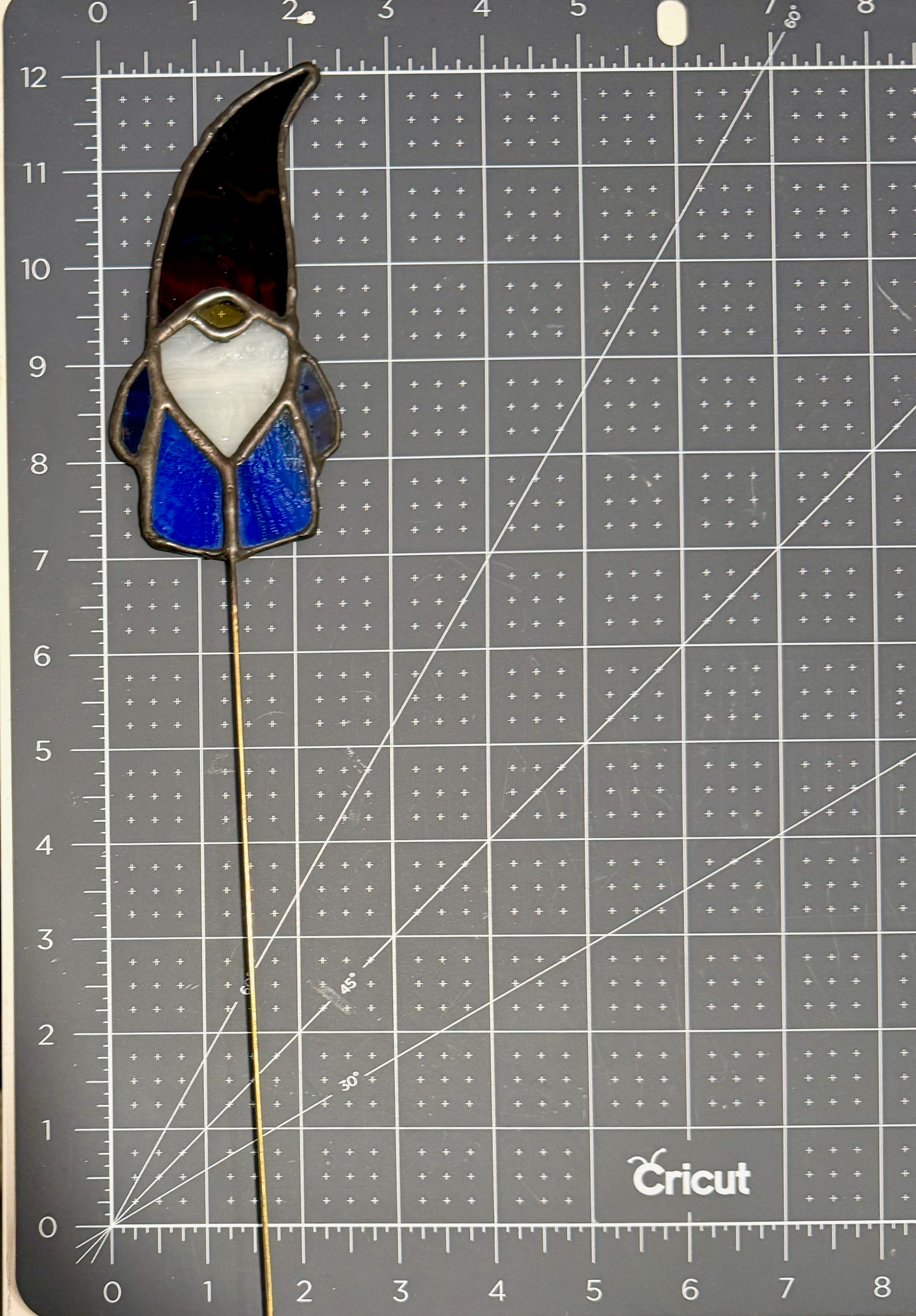 Gnome Stained Glass Plant Stake