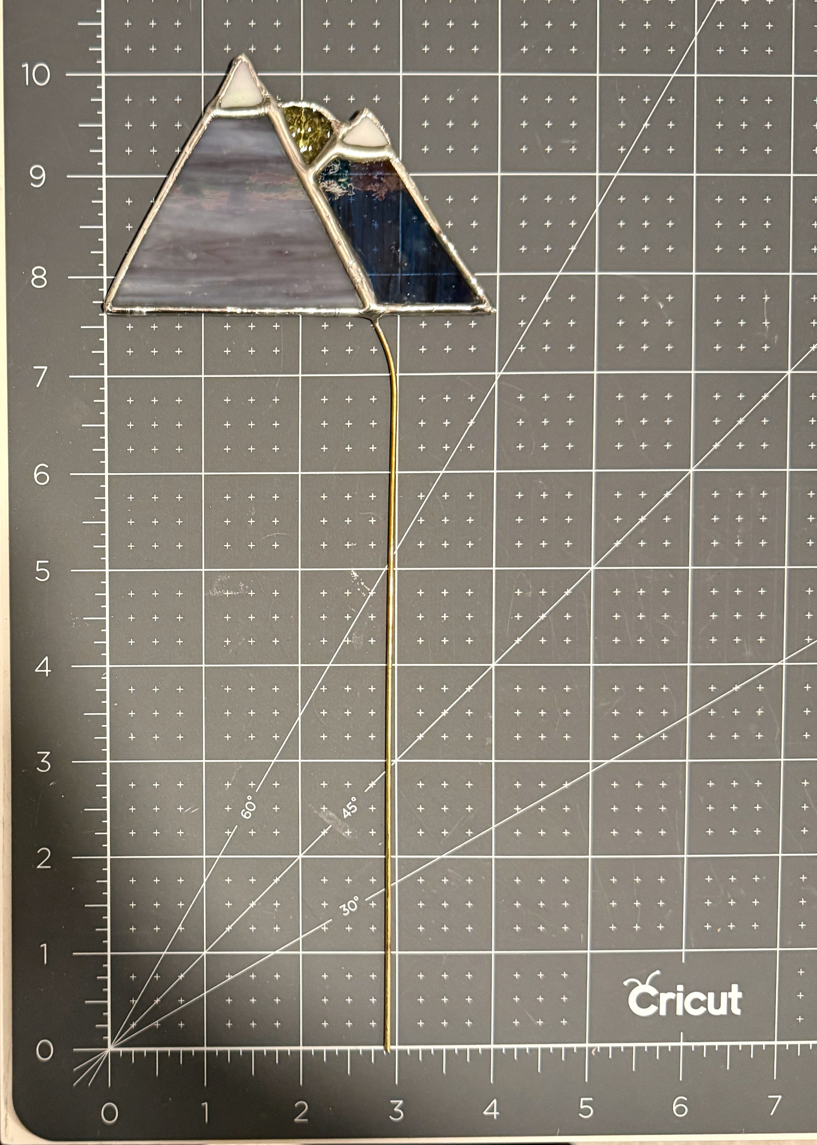 Mountains Stained Glass Plant Stake