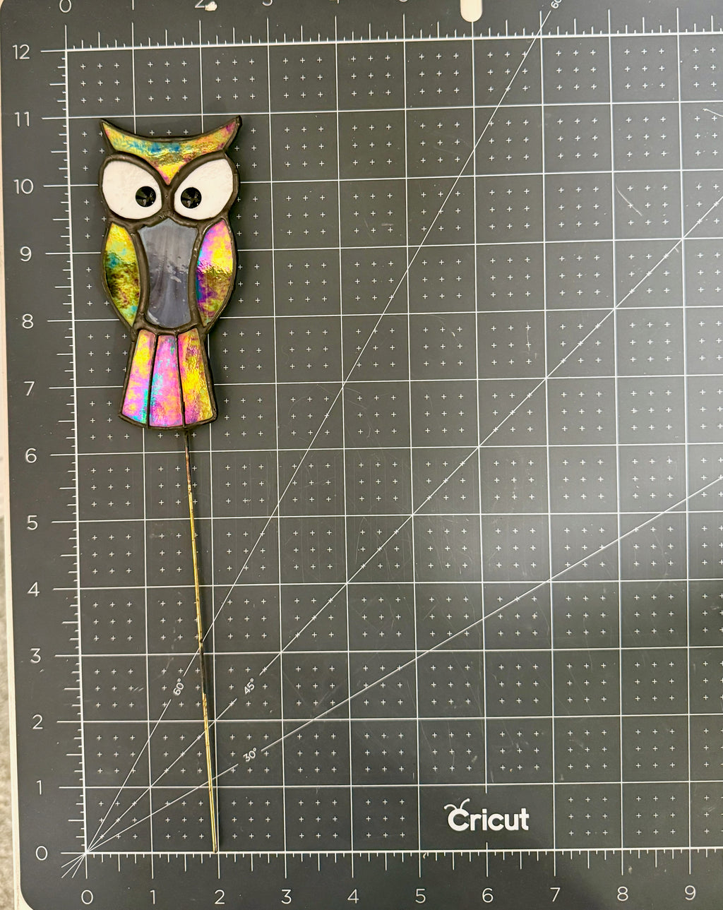 Owl Stained Glass Plant Stake
