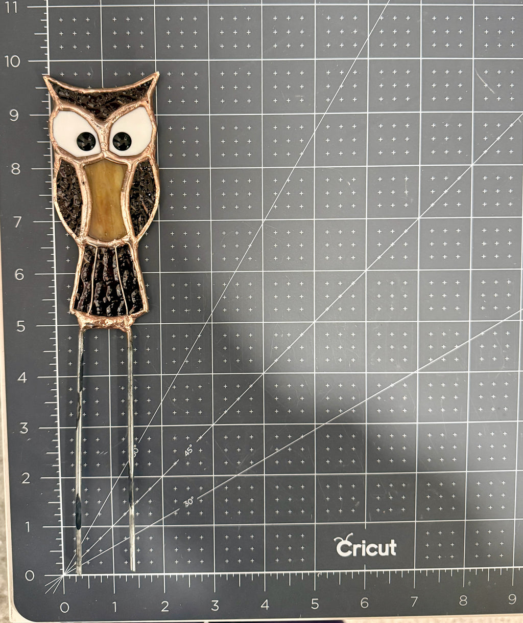 Owl Stained Glass Plant Stake