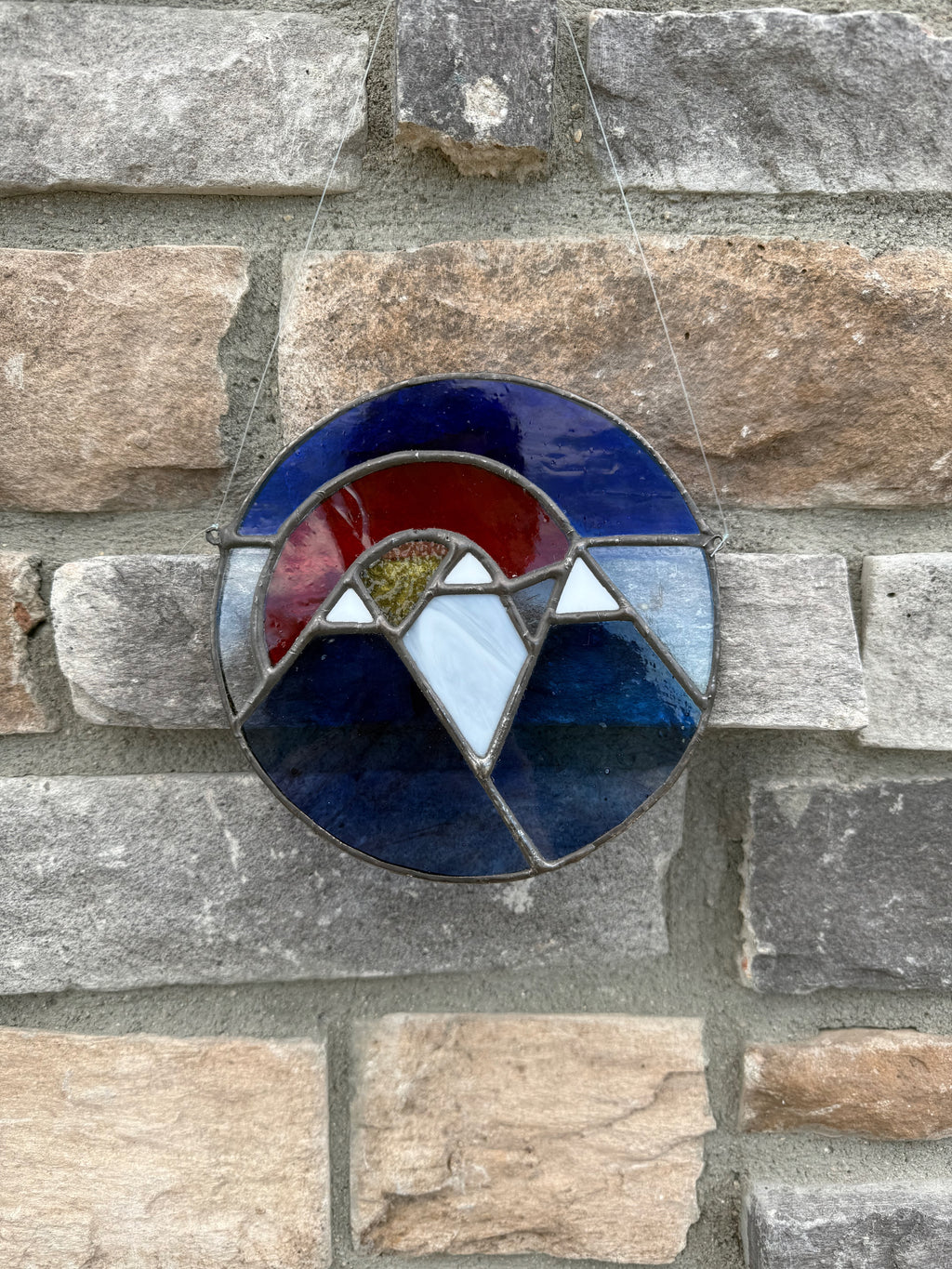 Colorado Mountains Stained Glass Suncatcher