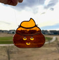Poop Emoji Stained Glass Suncatcher