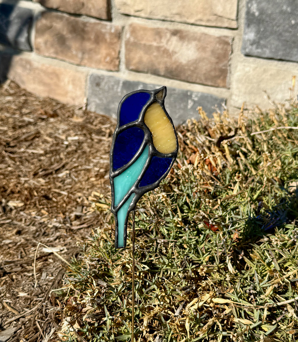 Bird Stained Glass Plant Stake