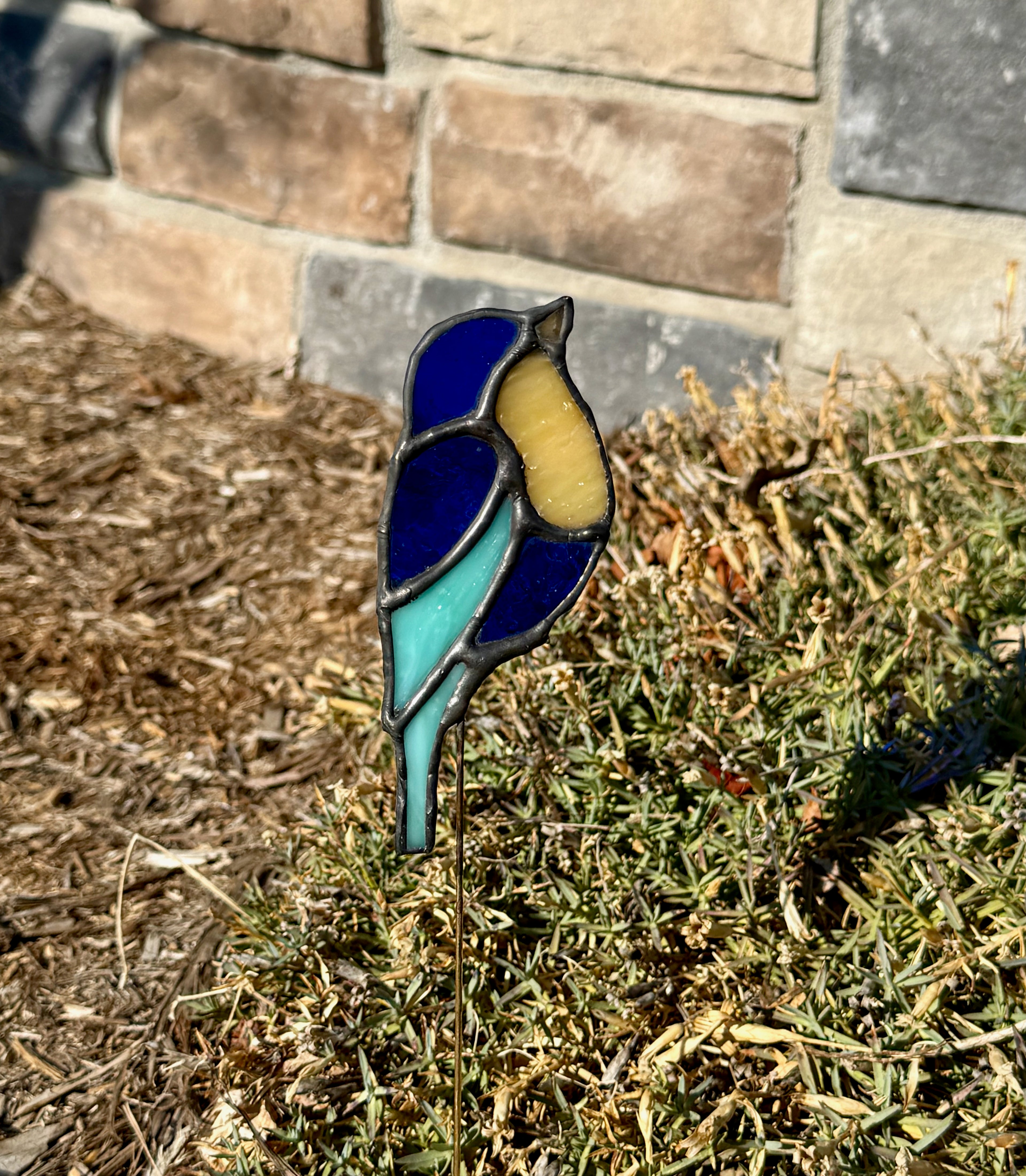 Bird Stained Glass Plant Stake