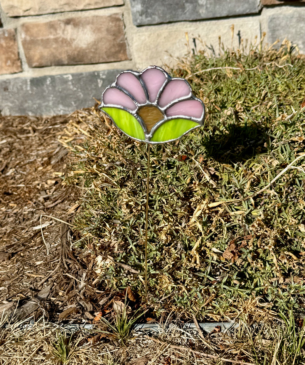 Flower Stained Glass Plant Stake