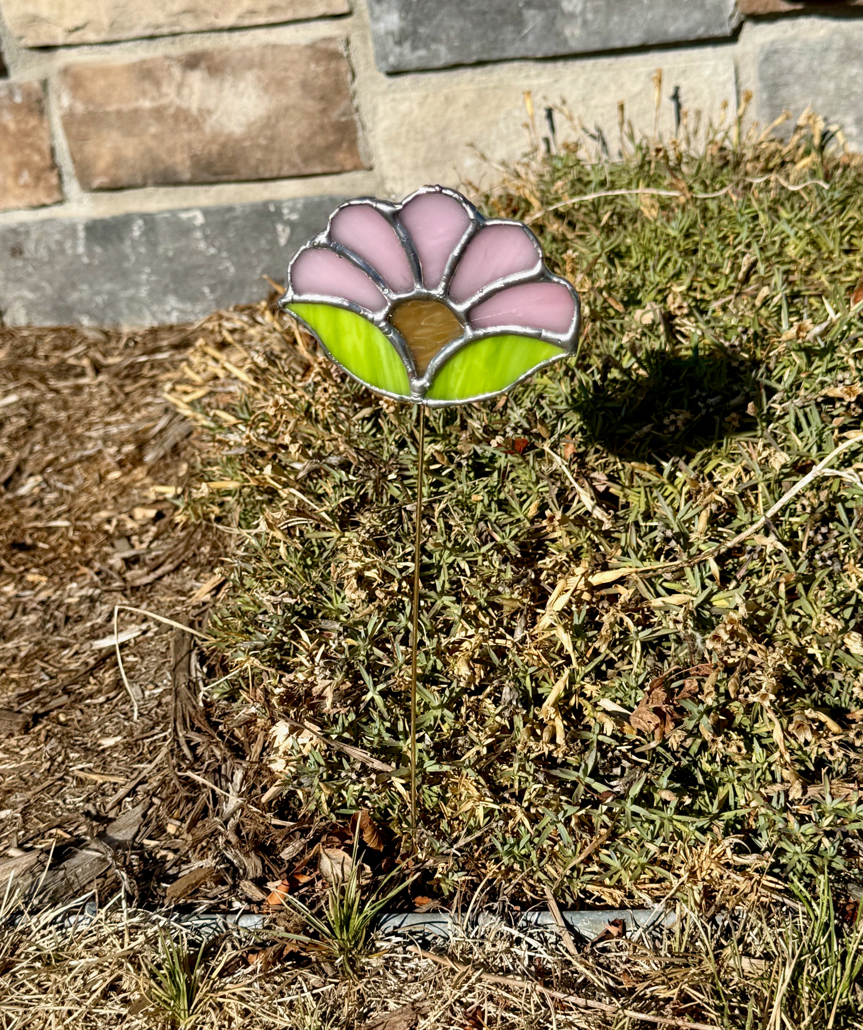 Flower Stained Glass Plant Stake