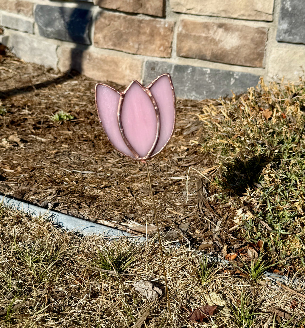 Flower Stained Glass Plant Stake