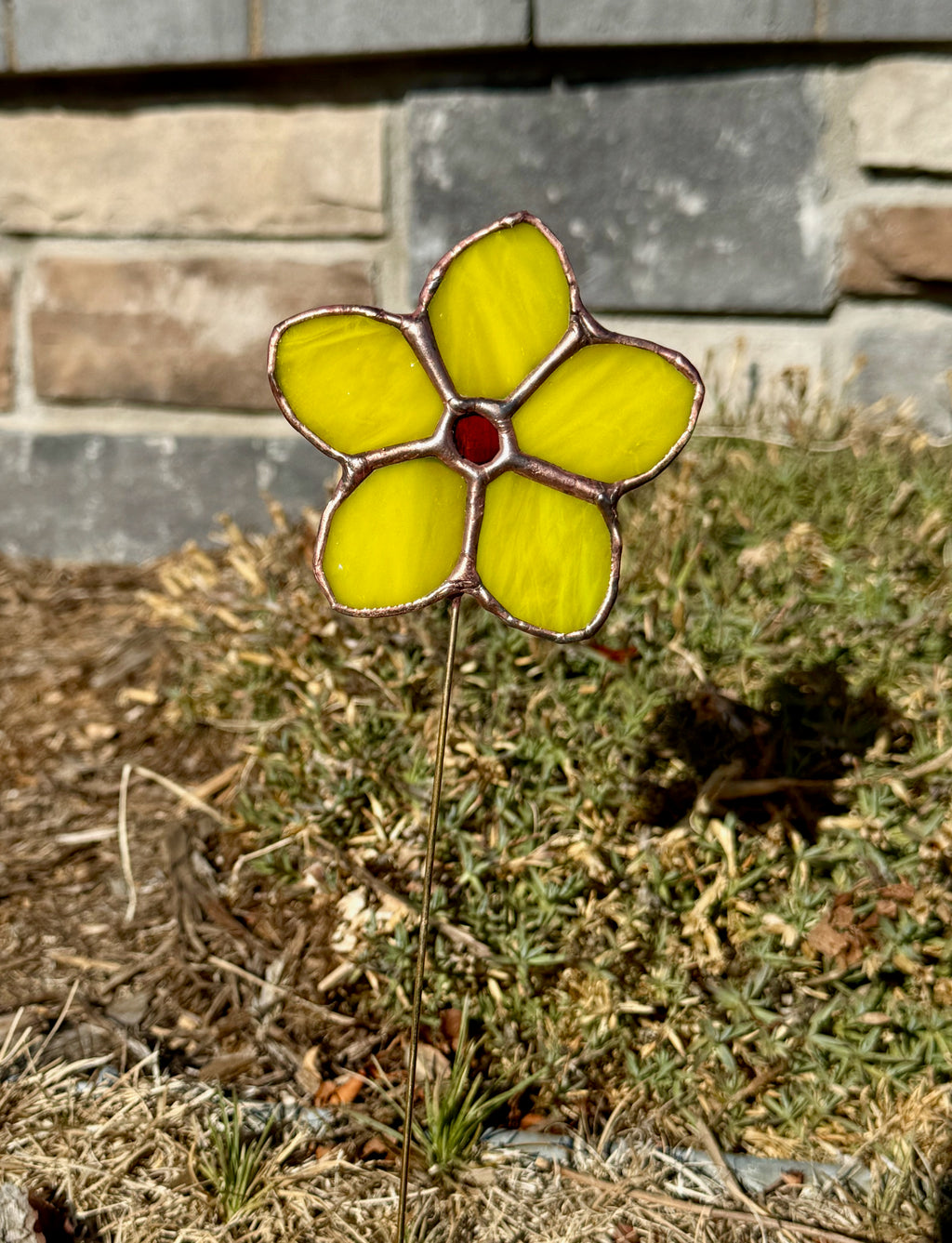 Flower Stained Glass Plant Stake