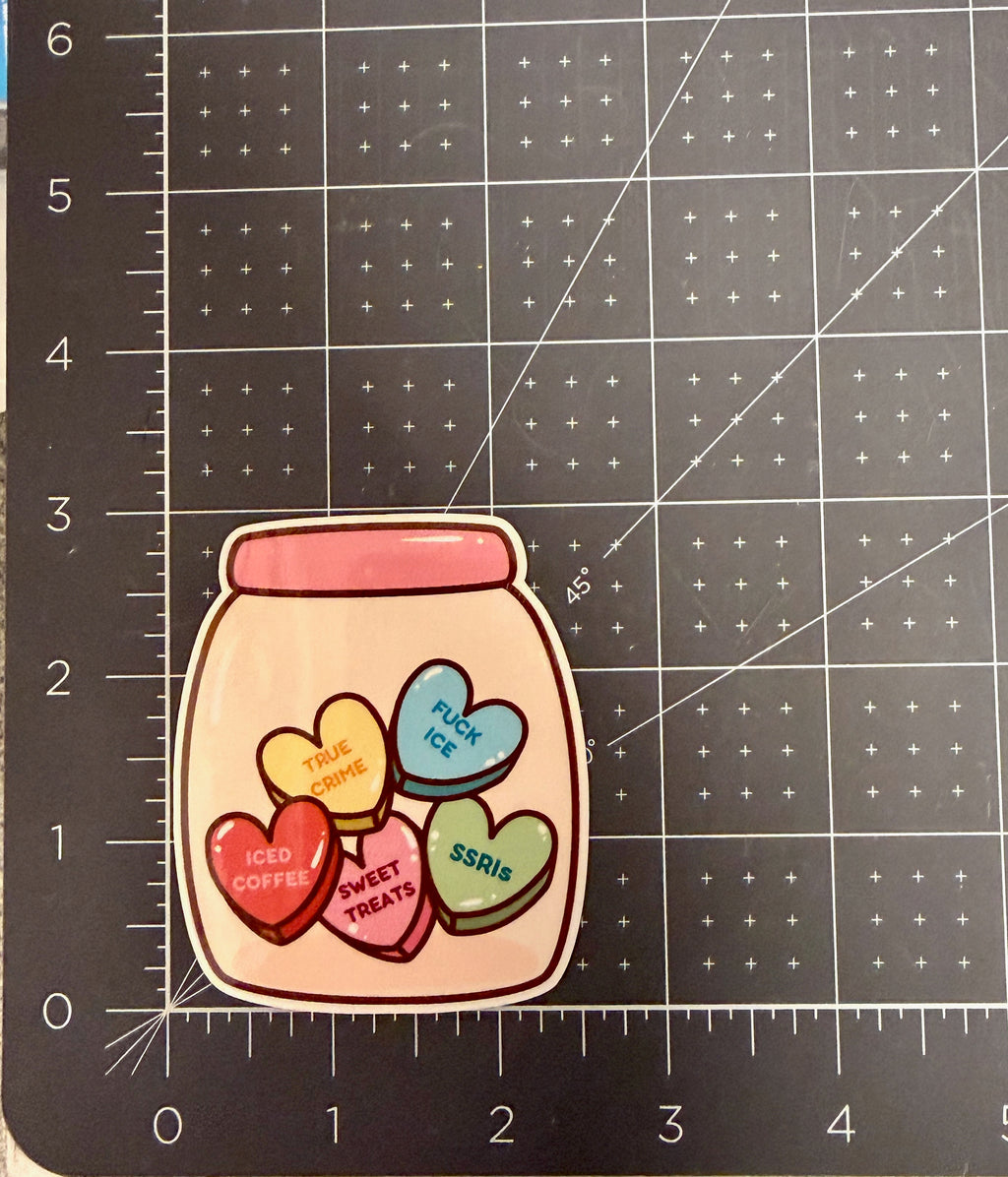 Candy Hearts Sticker