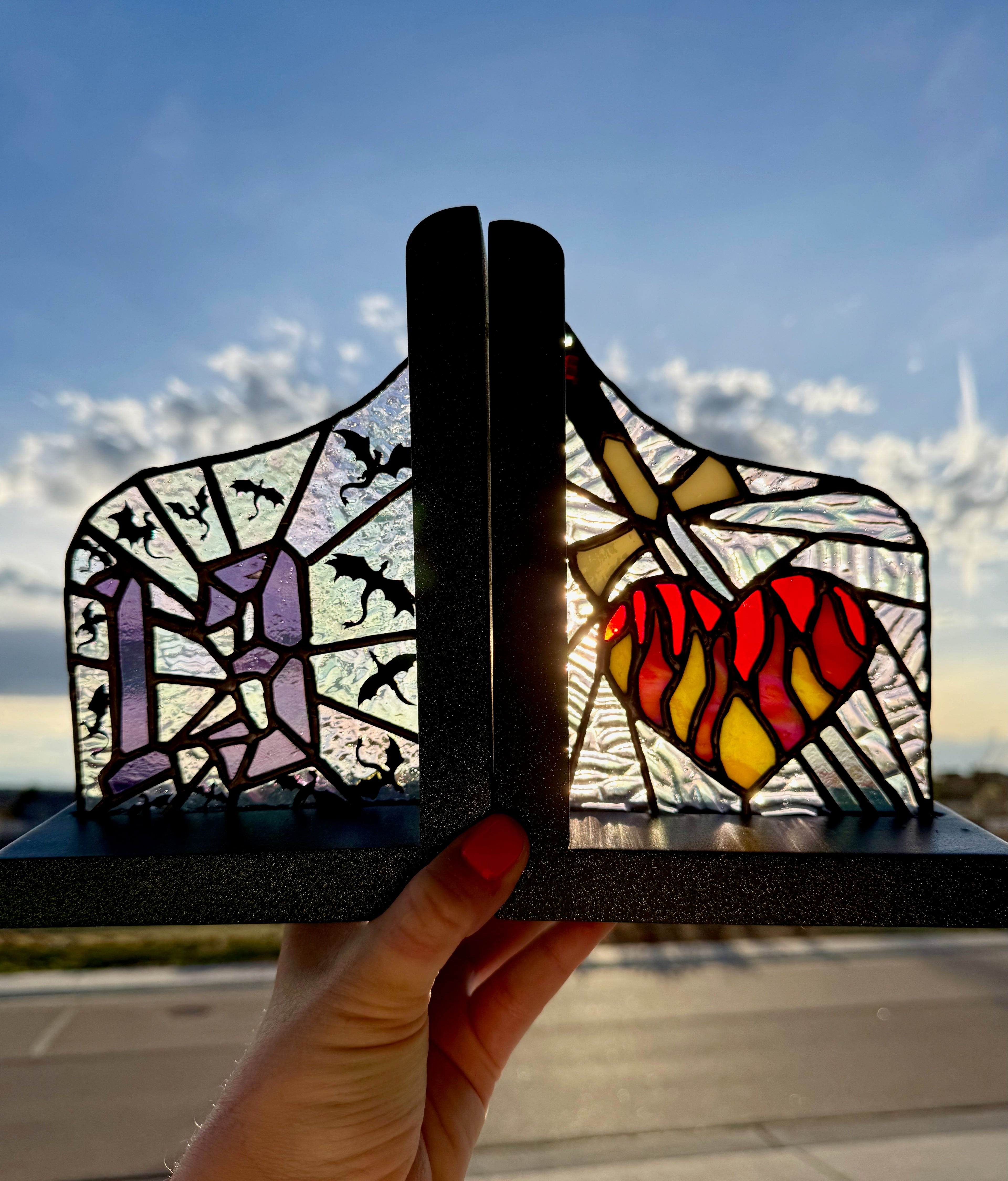 TOG Inspired Stained Glass Bookends