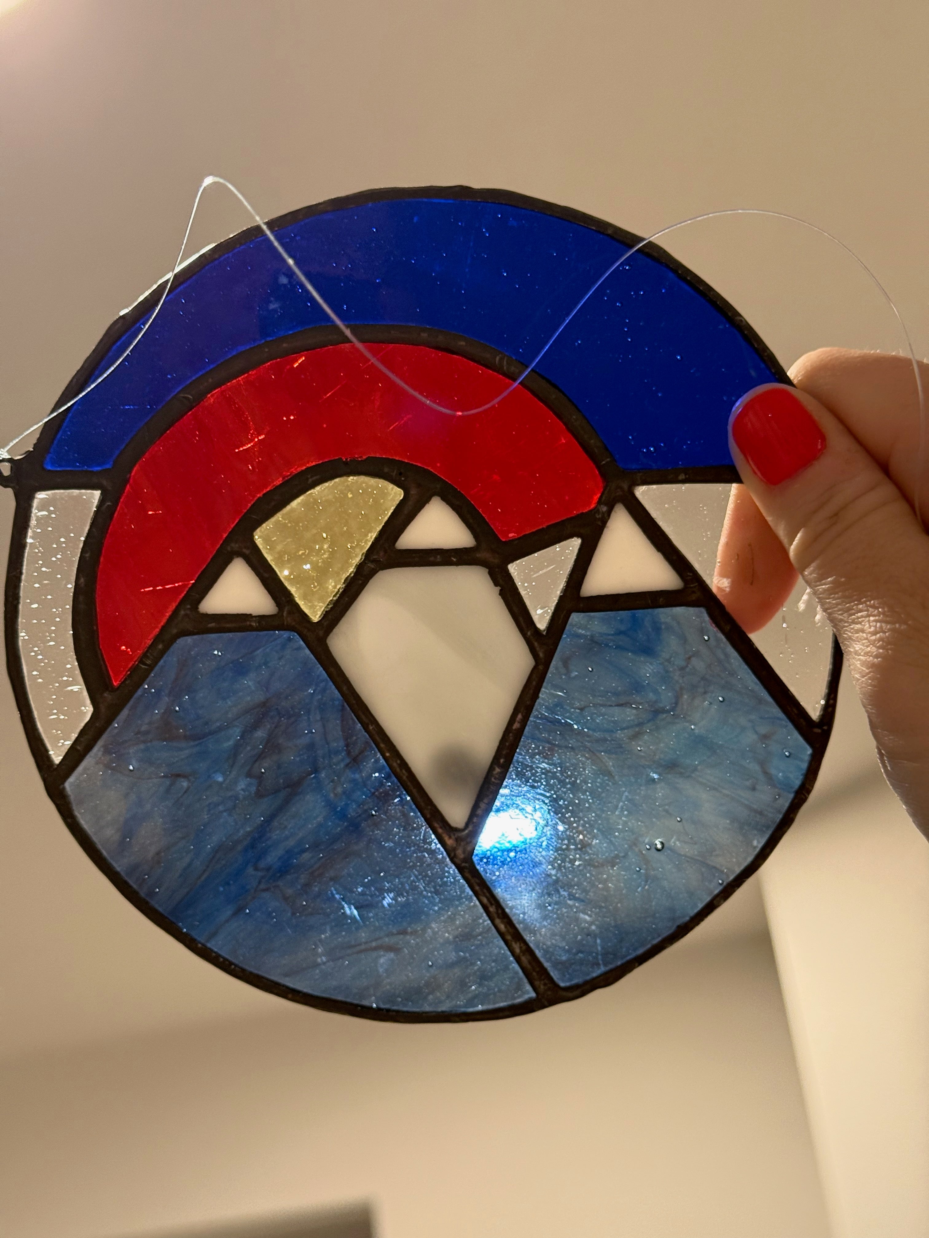 Colorado Mountains Stained Glass Suncatcher