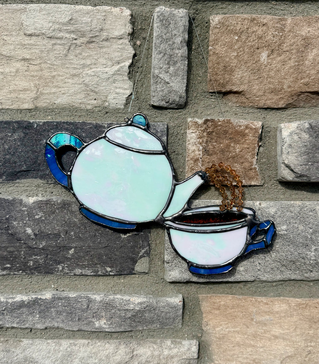 Spill the Tea Stained Glass Sun Catcher