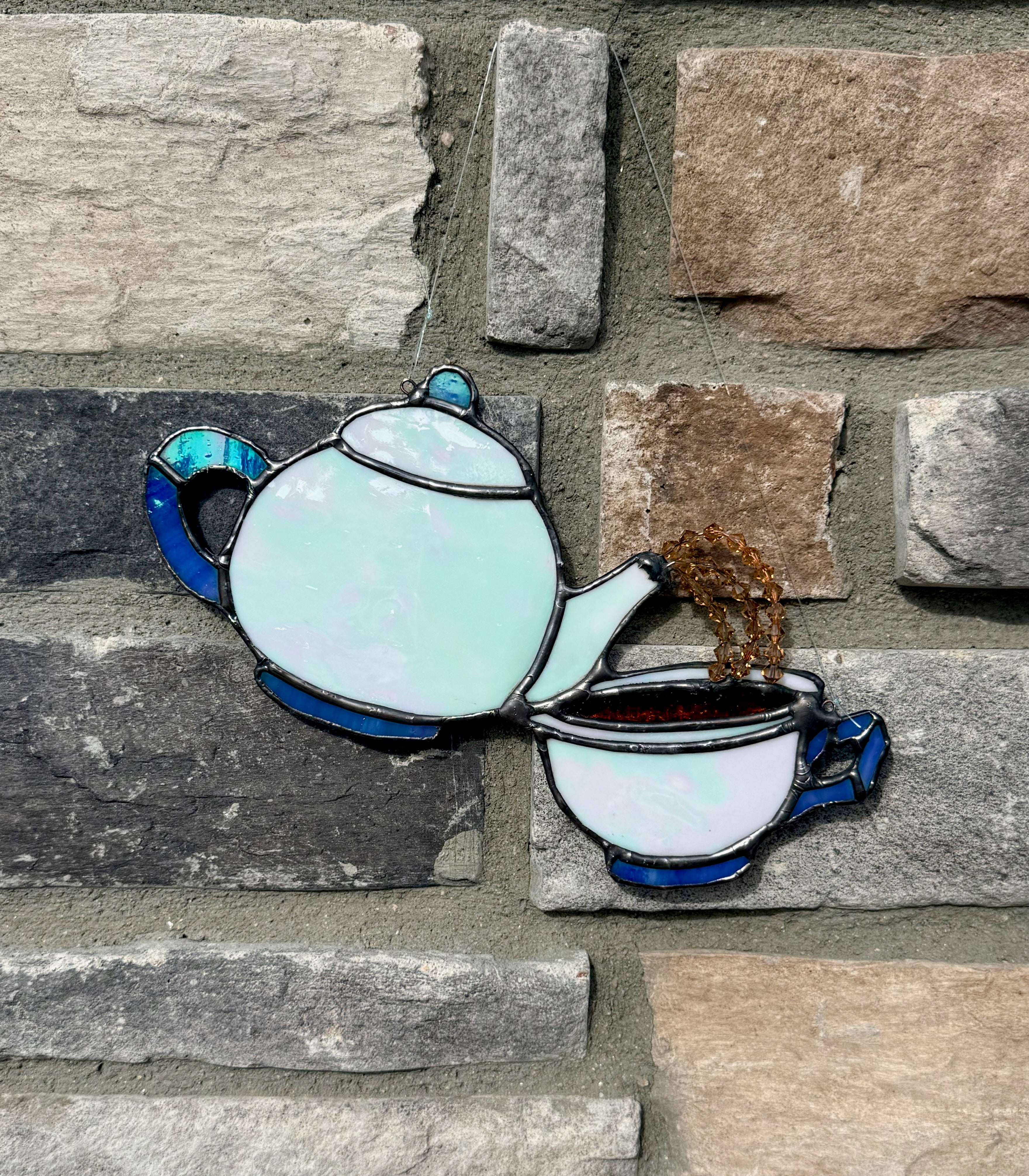 Spill the Tea Stained Glass Sun Catcher
