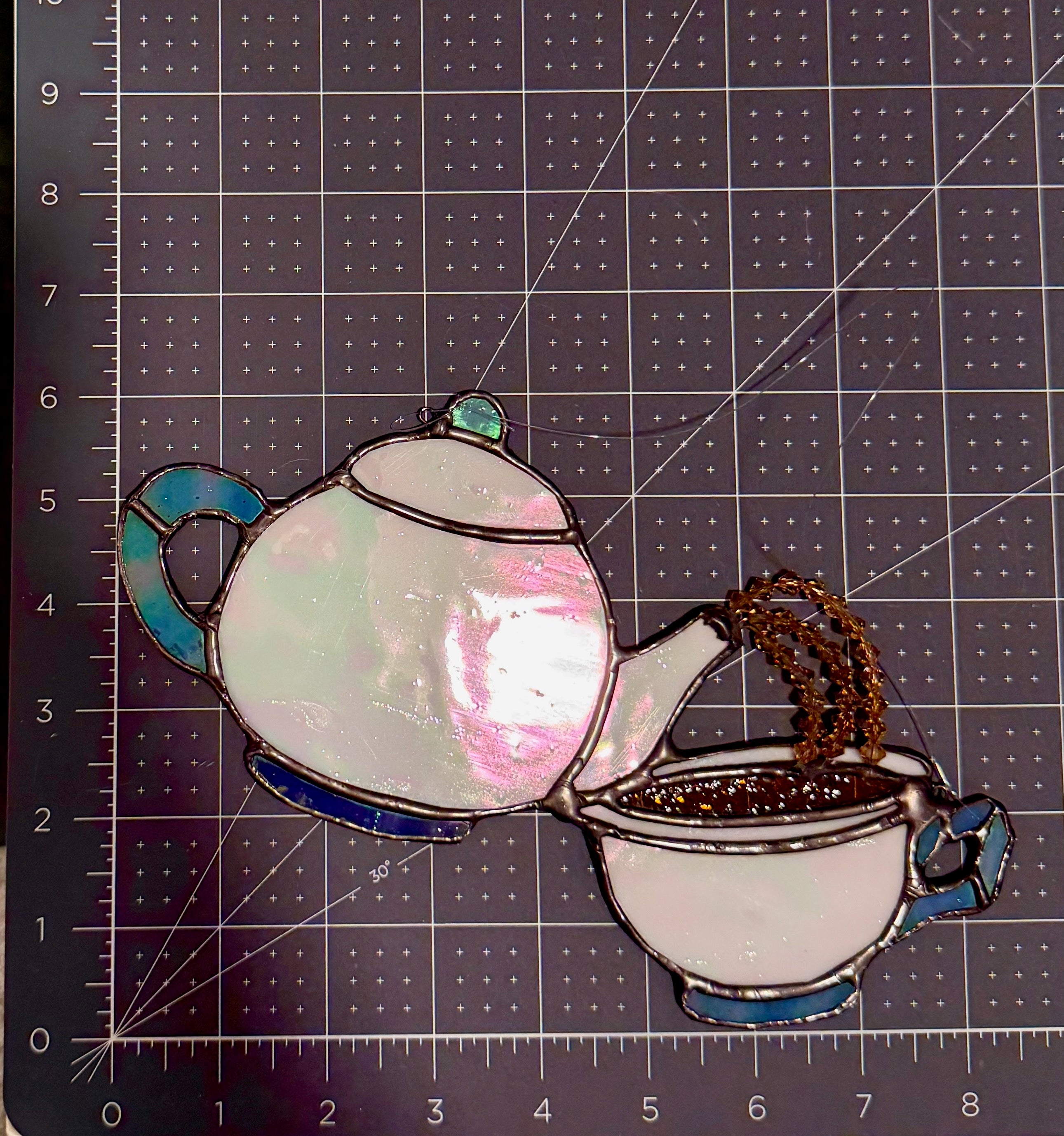 Spill the Tea Stained Glass Sun Catcher