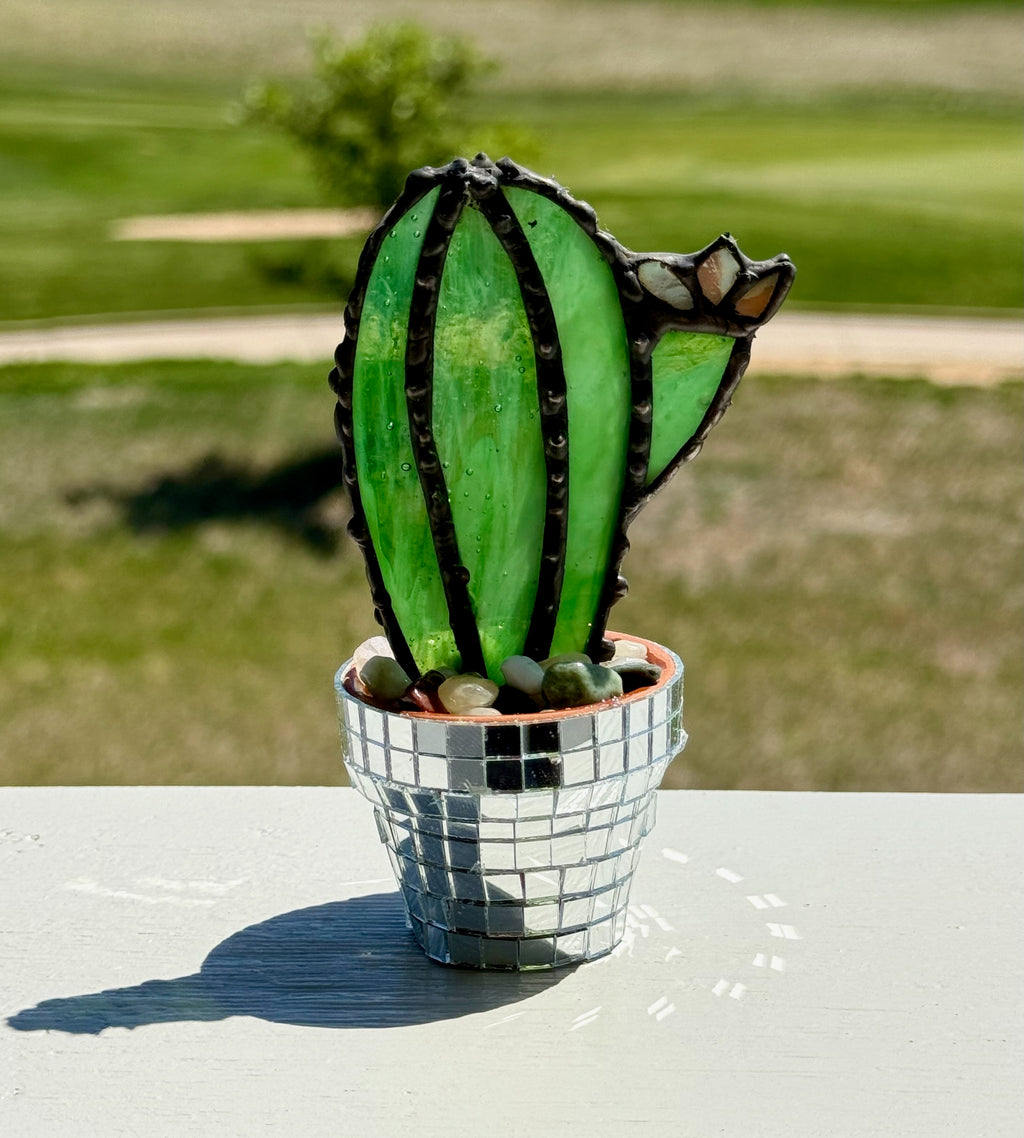 Stained Glass Mini Disco Cactus