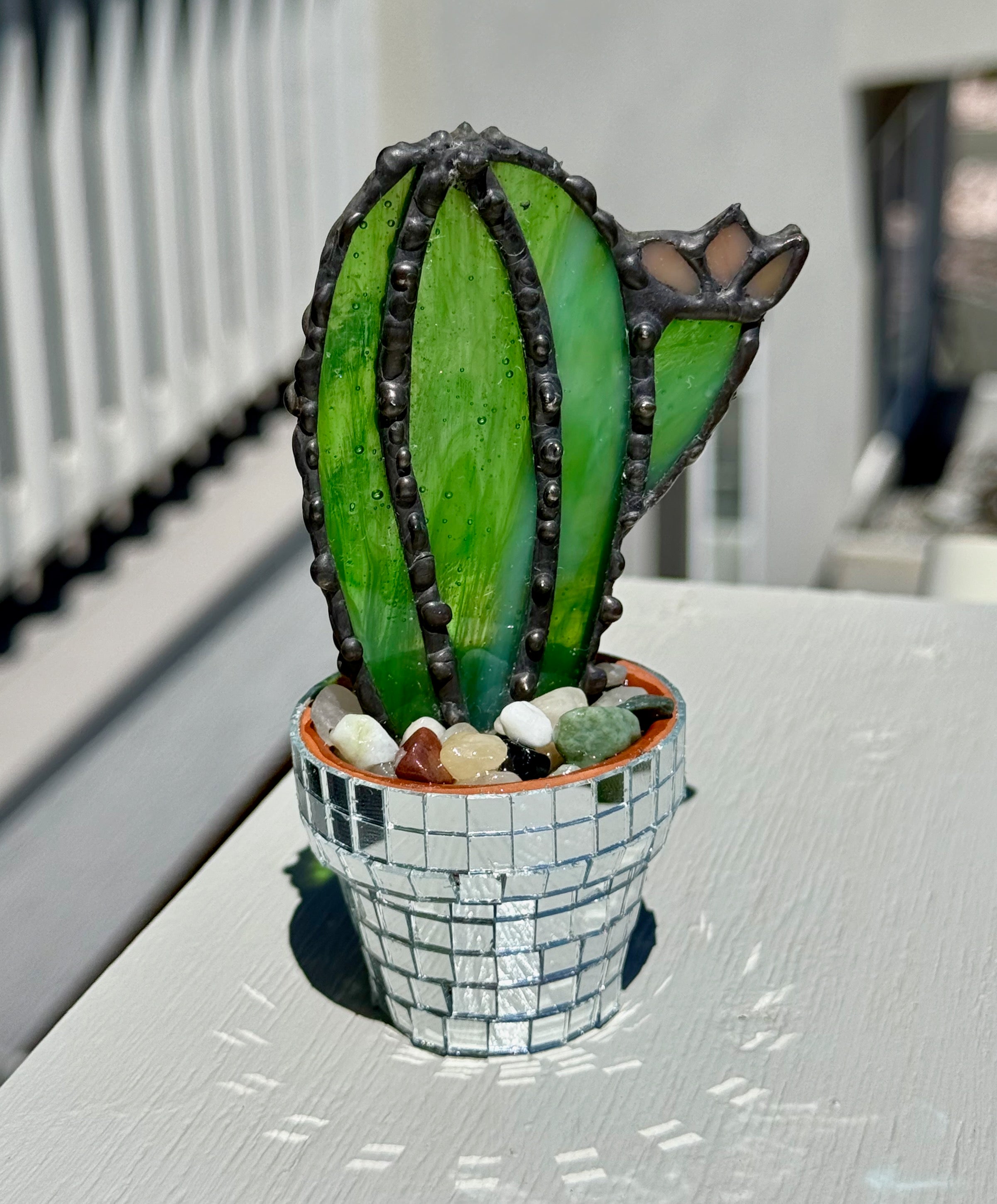 Stained Glass Mini Disco Cactus