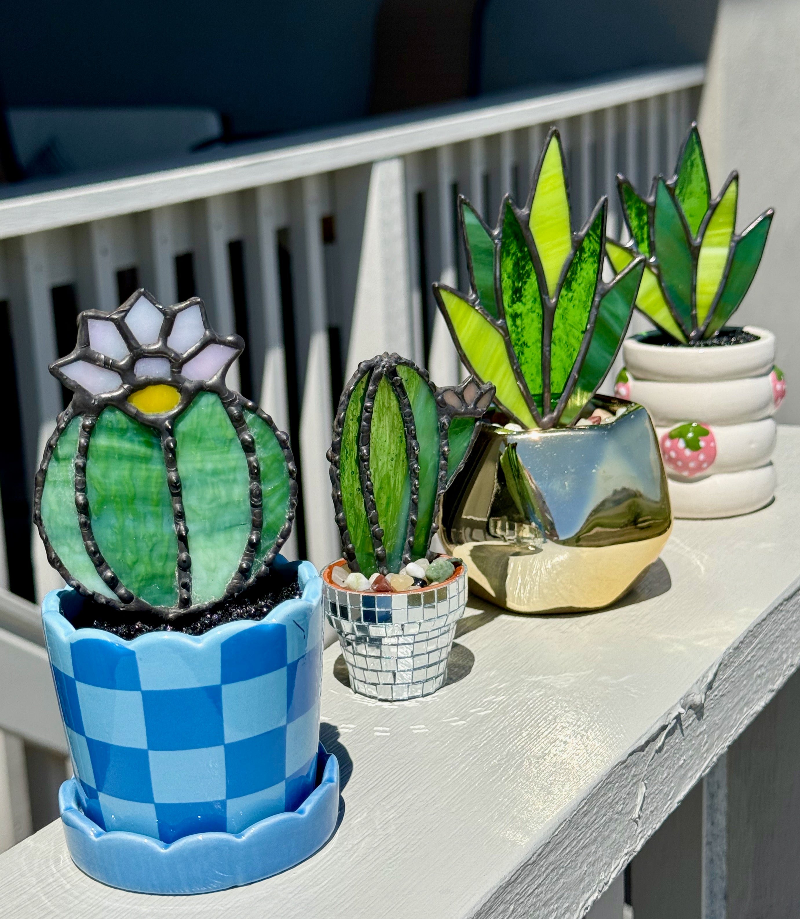 Stained Glass Mini Disco Cactus