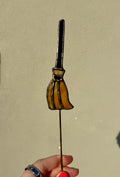 Witch Broom Stained Glass Plant Stake