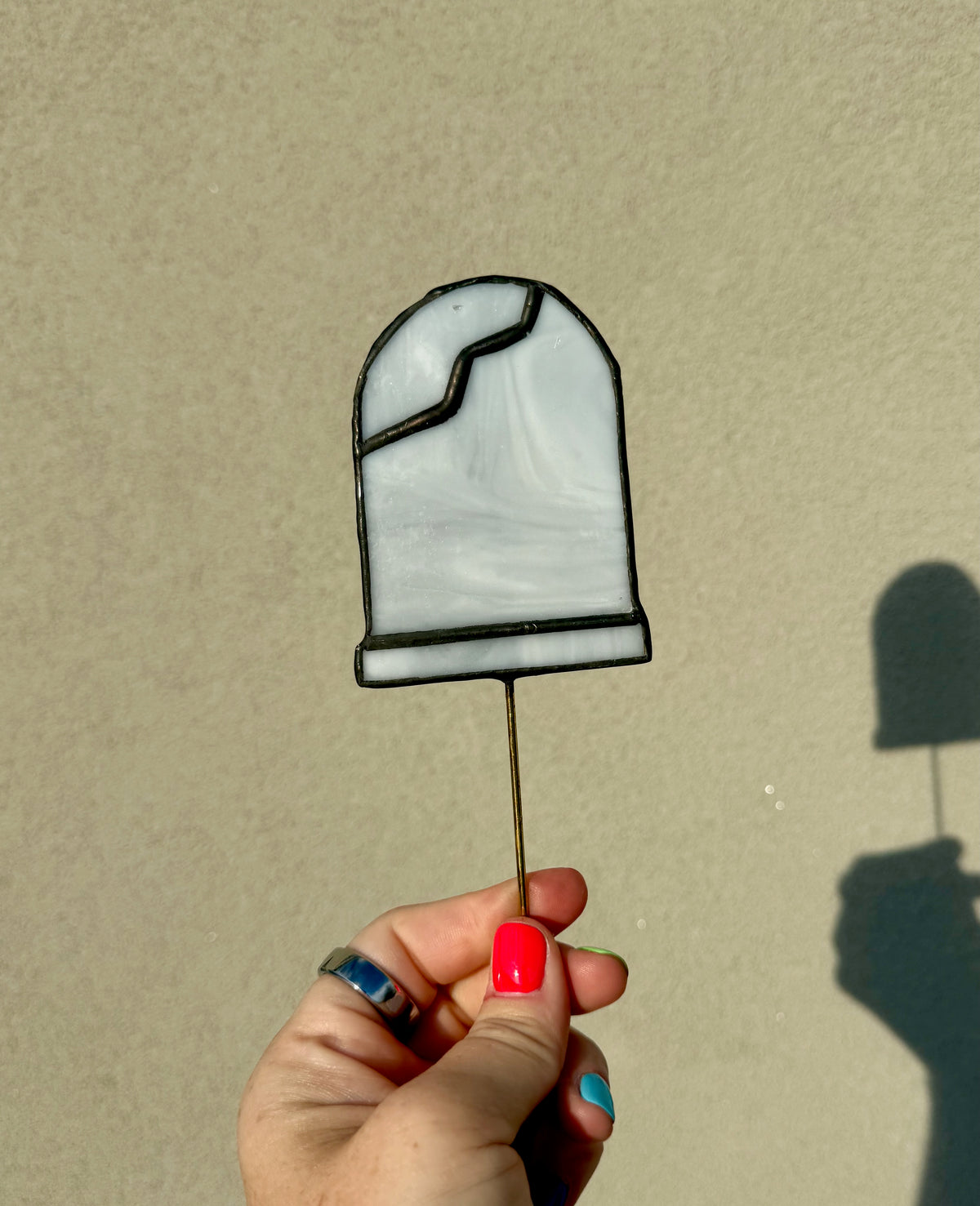 Gravestone Stained Glass Plant Stake