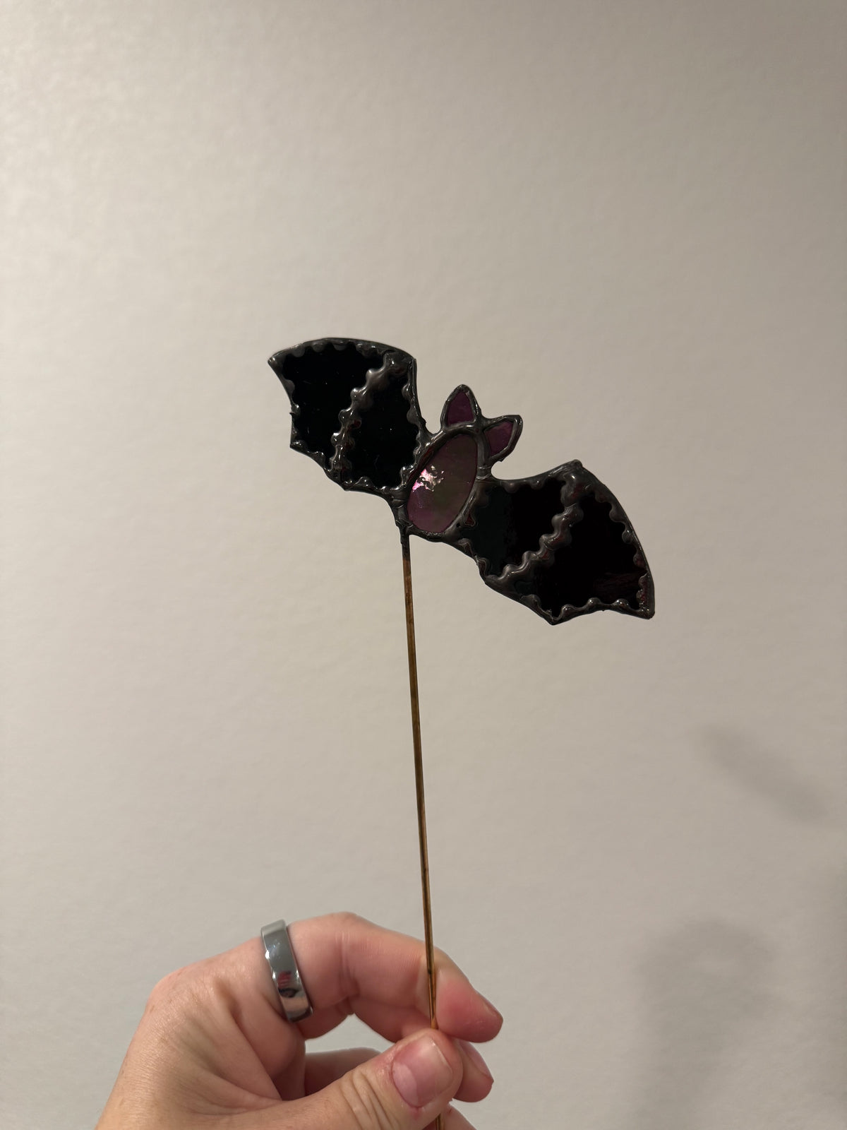Bat Stained Glass Plant Stake
