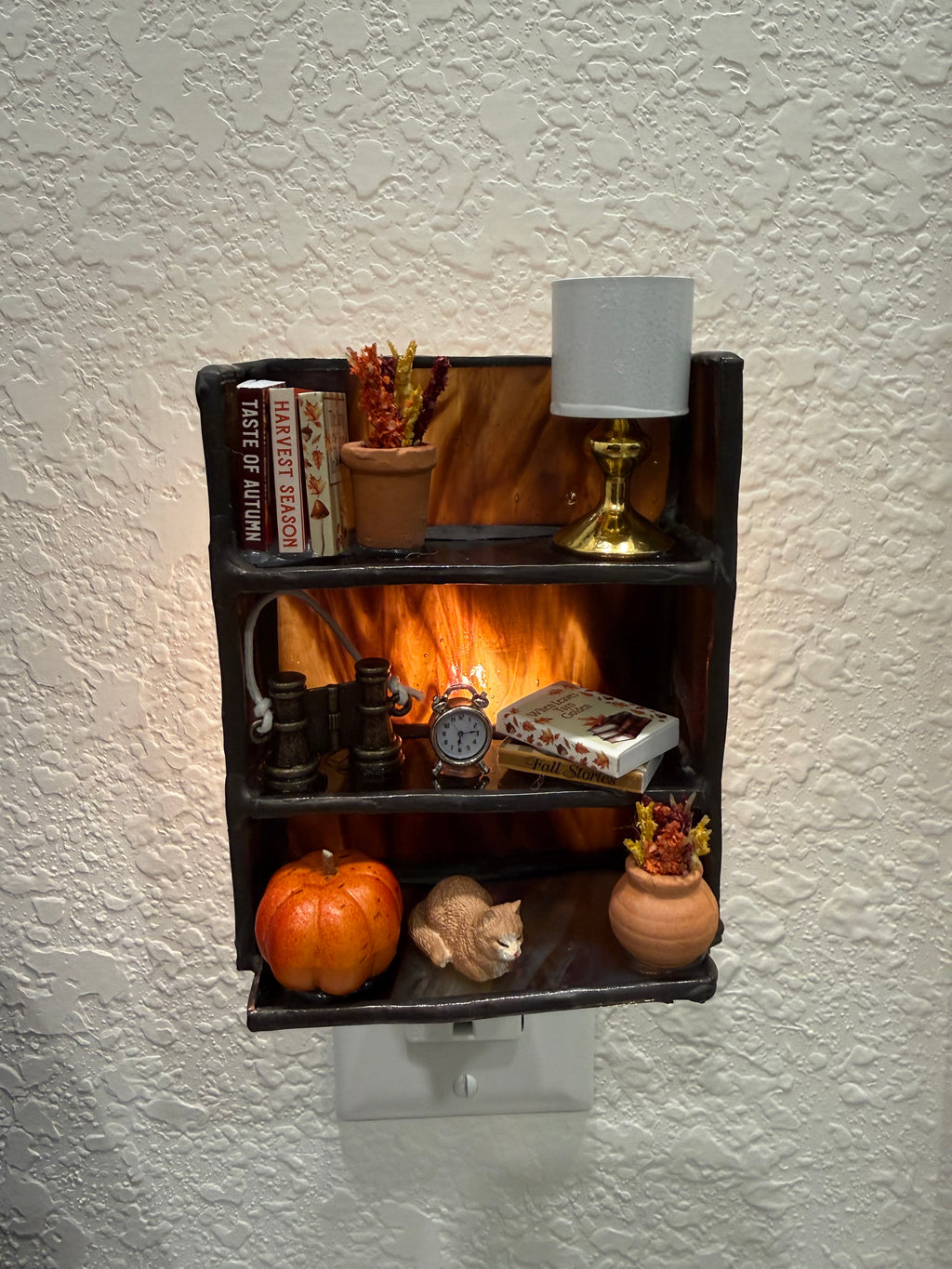 Custom Stained Glass Bookshelf Nightlight (books)
